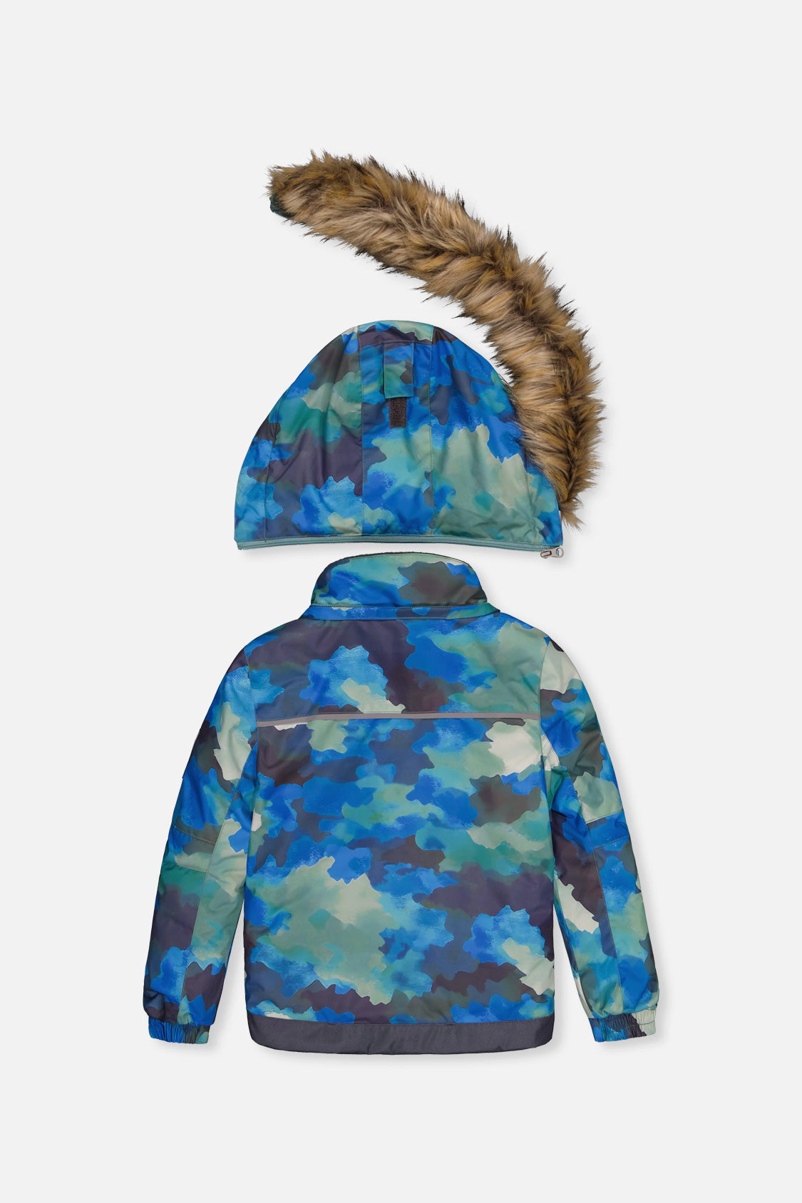 Deux par Boys Camouflage Print Two Piece Play Snowsuit with Hooded Jacket and Snow Pants
