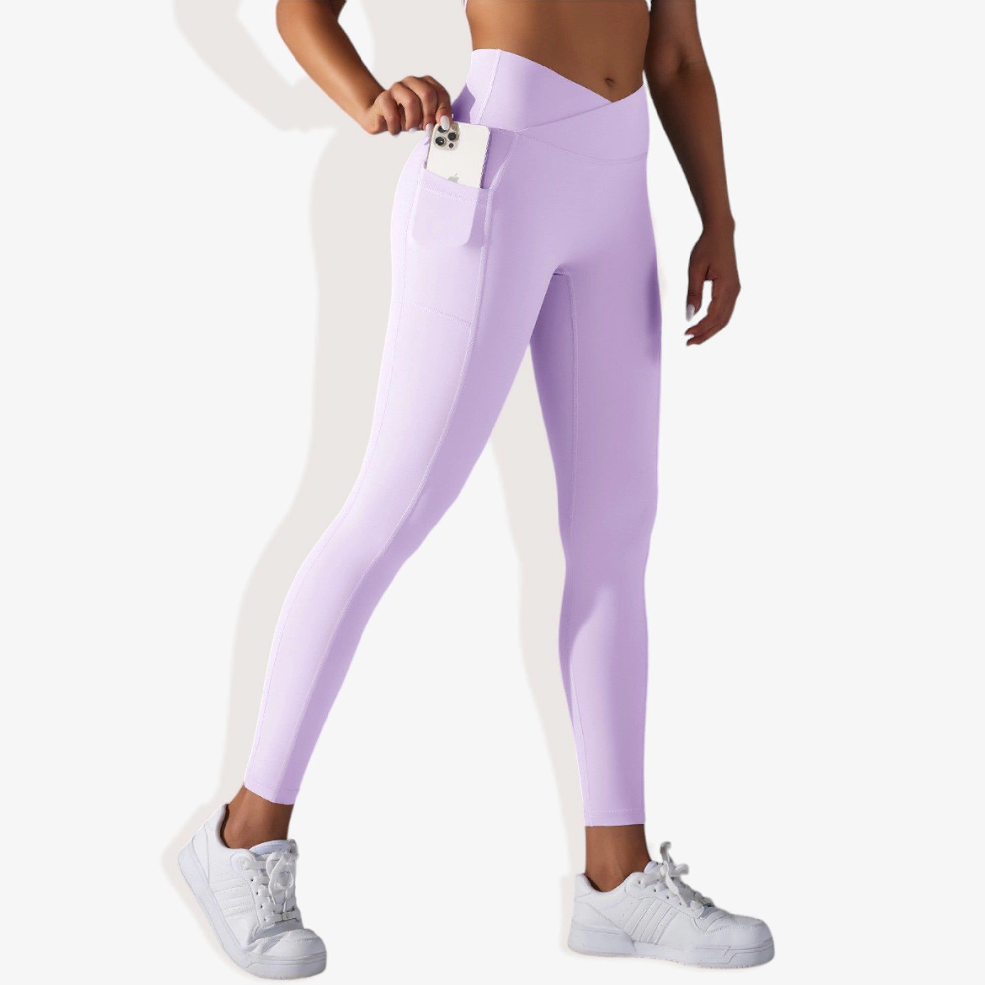 Anna-Kaci Women's Overlap High-Waisted Pocket Seamless Yoga Compression Leggings