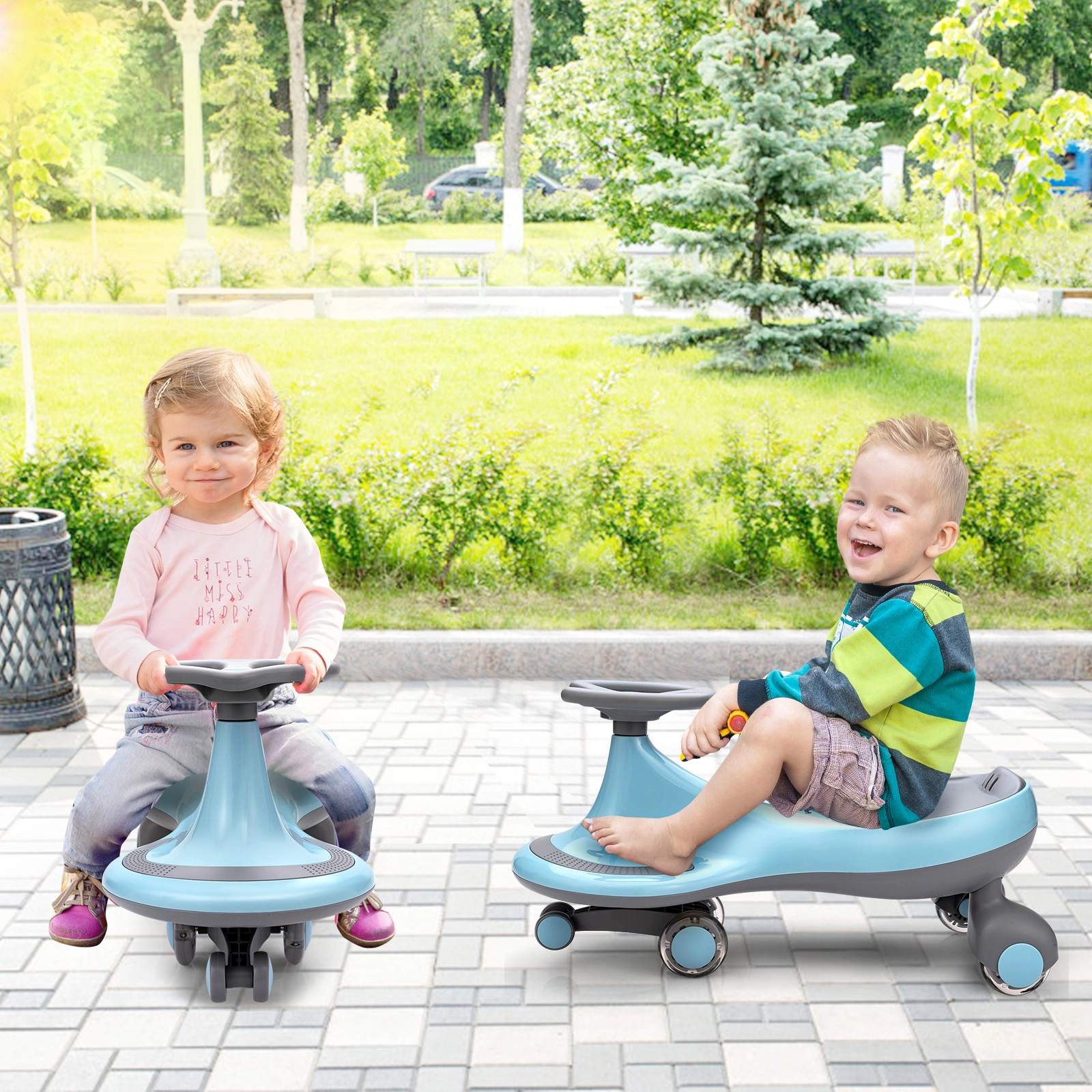 LJG Kids Wiggle Car Ride-on Toy with Flashing Wheels