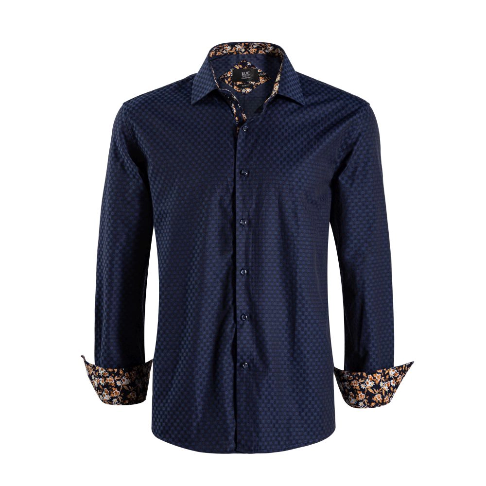 Elie Balleh Boys Slim Fit Jacquard Dot Shirt