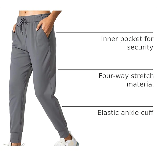 PIGFDK Women's Drawstring Joggers Pants With Pockets For Workout Lounge Running