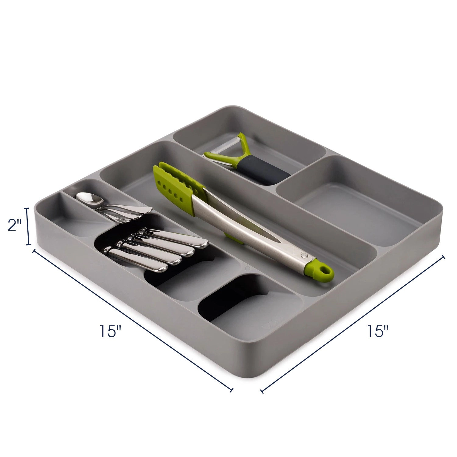 Cheer Collection Kitchen Drawer Cutlery Organizer, Large Flatware Tray