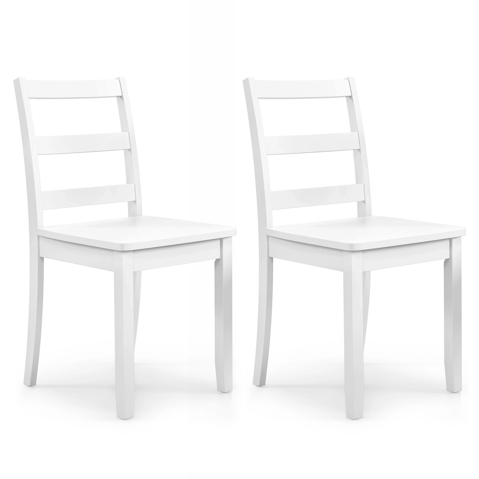SlickBlue Set of 2 Dining Chairs with Rubber Wood Frame & Ladder Back