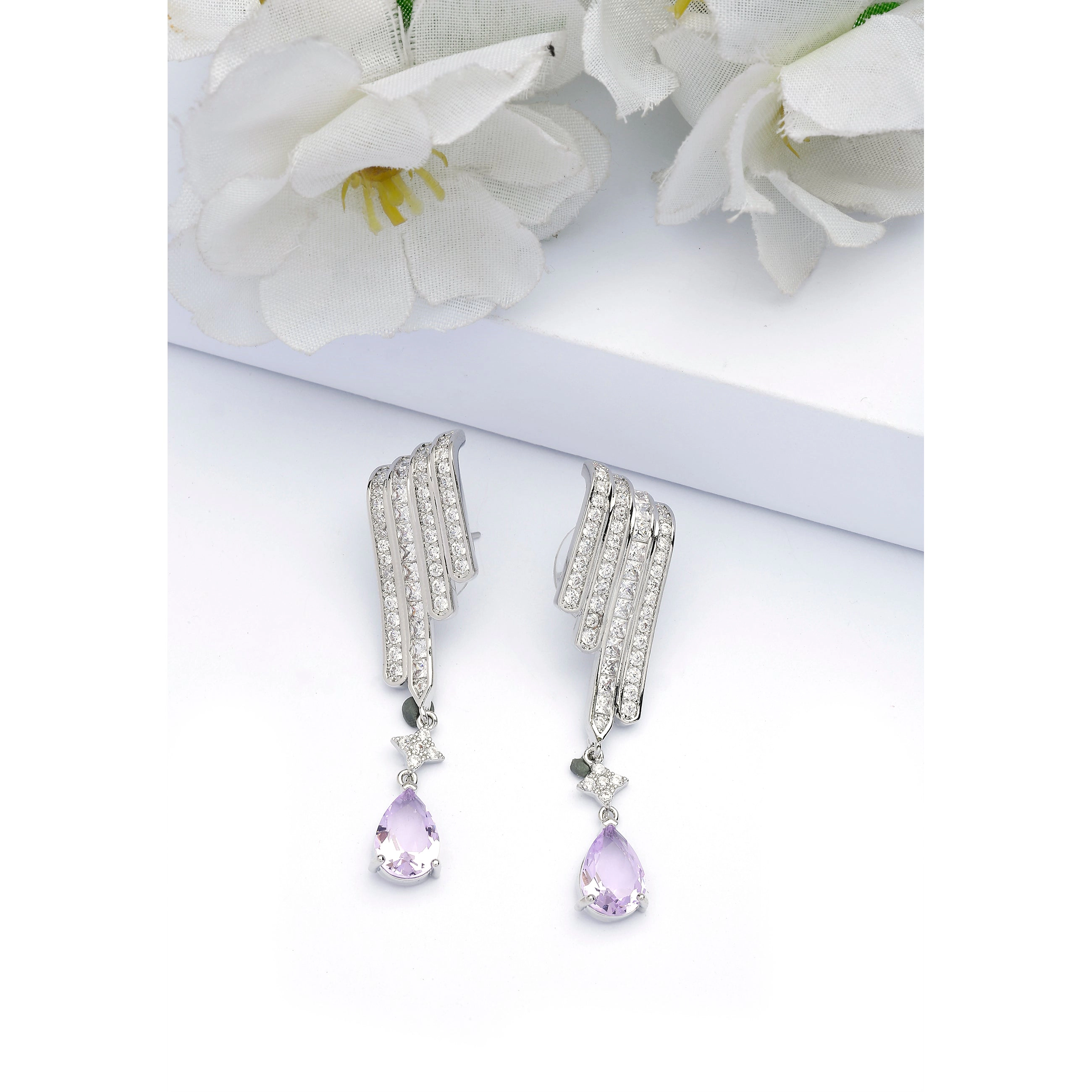 AGP PARIS Womens Angel Wing Drop Earrings