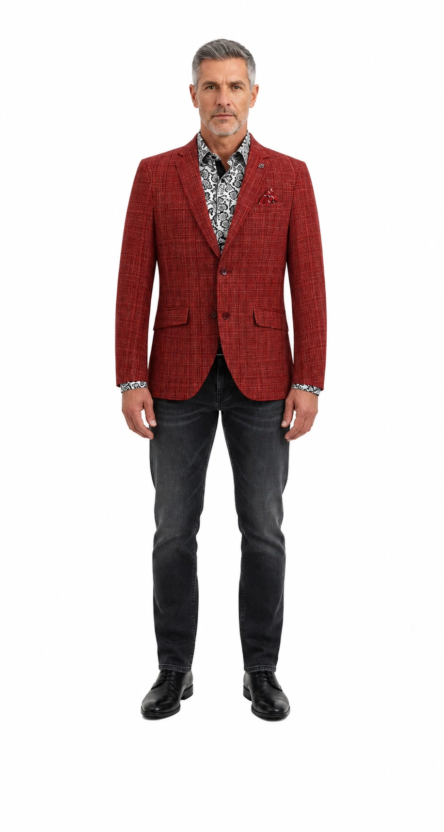 Elie Balleh Men's Slim Fit Single Breasted Blazer