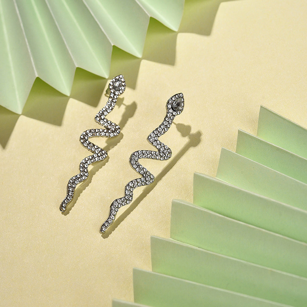 SOHI Women's Serpent Drop Earrings