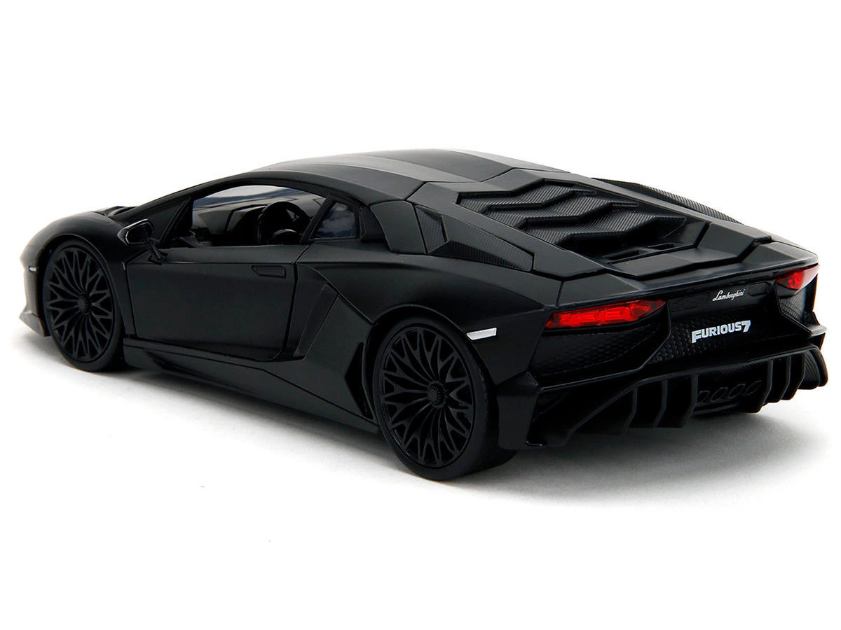 Jada Shaw's Lamborghini Aventador Matt Black "Furious 7" (2015) Movie "Fast & Furious" Series 1/24 Diecast Car