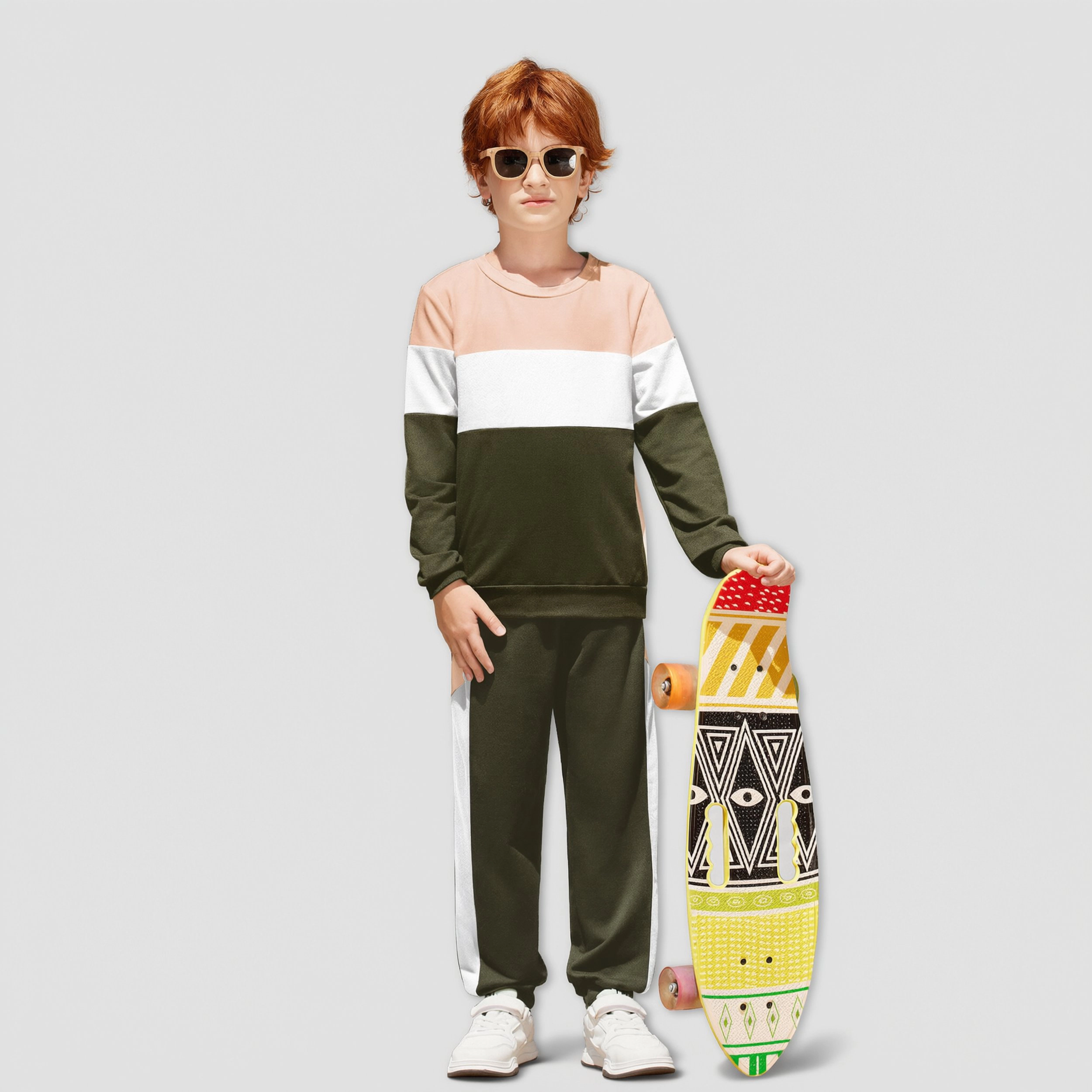 Arshiner Boys Crewneck Sweatshirt And Sweatpants Set Fall Outfit For Kids