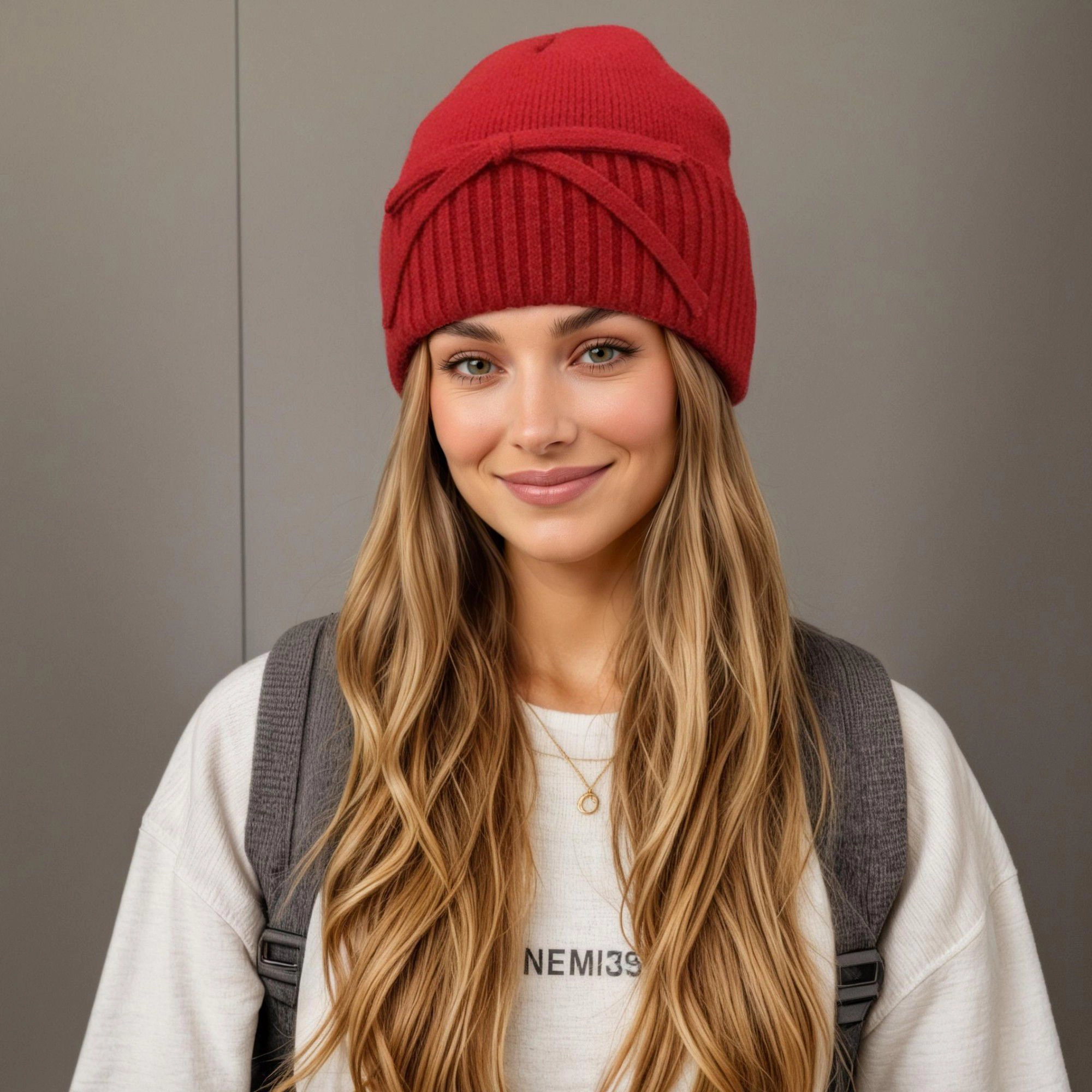 Anna-Kaci Women's Soft Knit Ribbed Cuff Bow Winter Beanie Hat