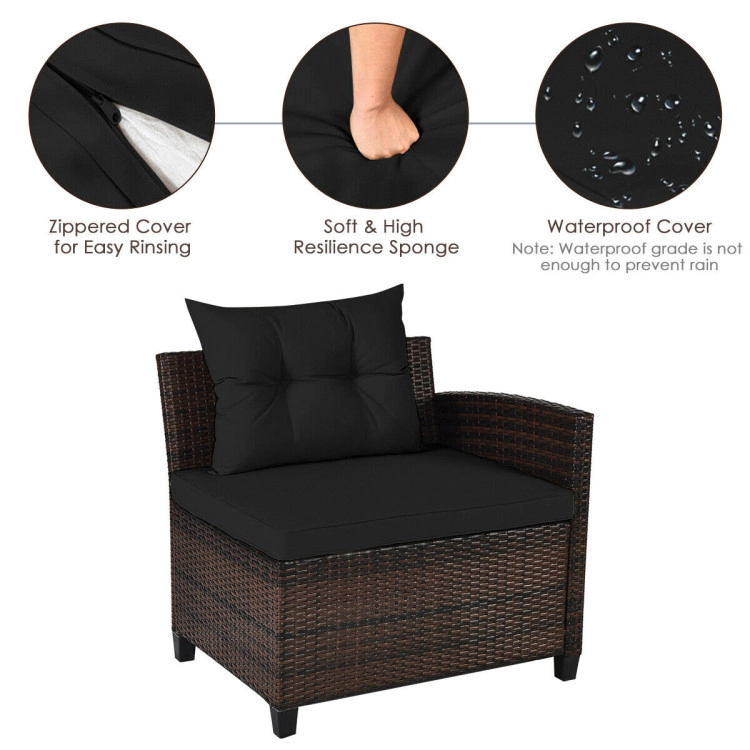 Hivvago 4 Pieces Outdoor Cushioned Rattan Furniture Set