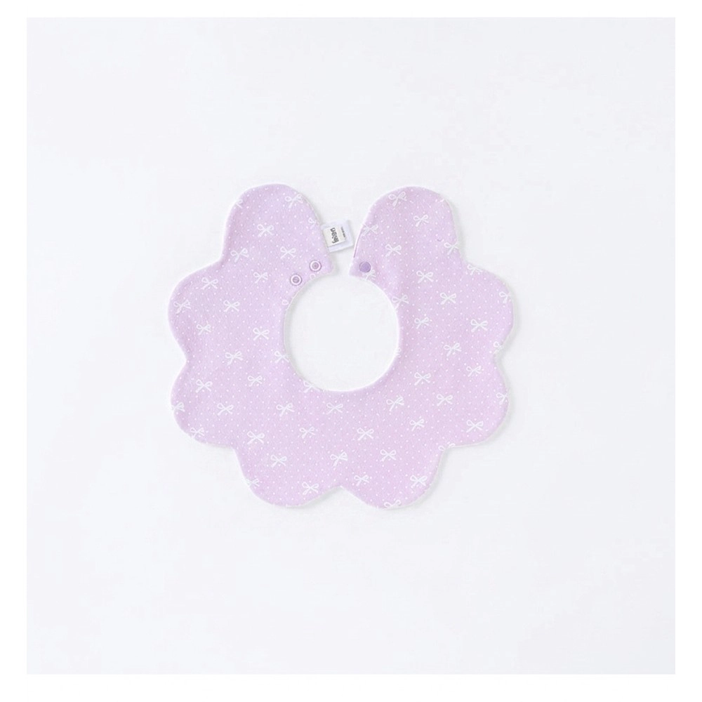 MyKids-USA Adorable Simple Pattern Cotton Snap-on Flowers Shaped Bib
