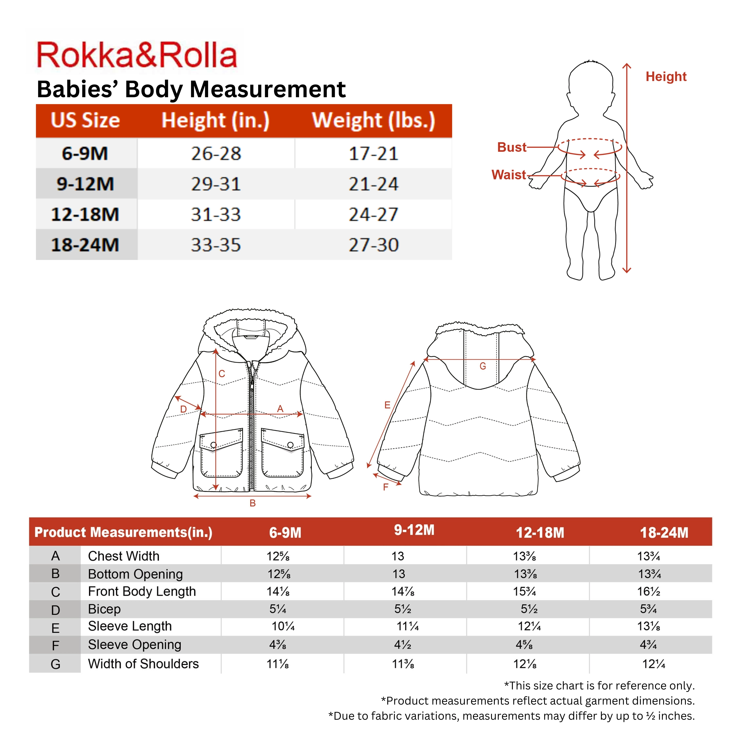 Rokka&Rolla Baby Boys Mini Fur Trim Hooded Puffer Jacket