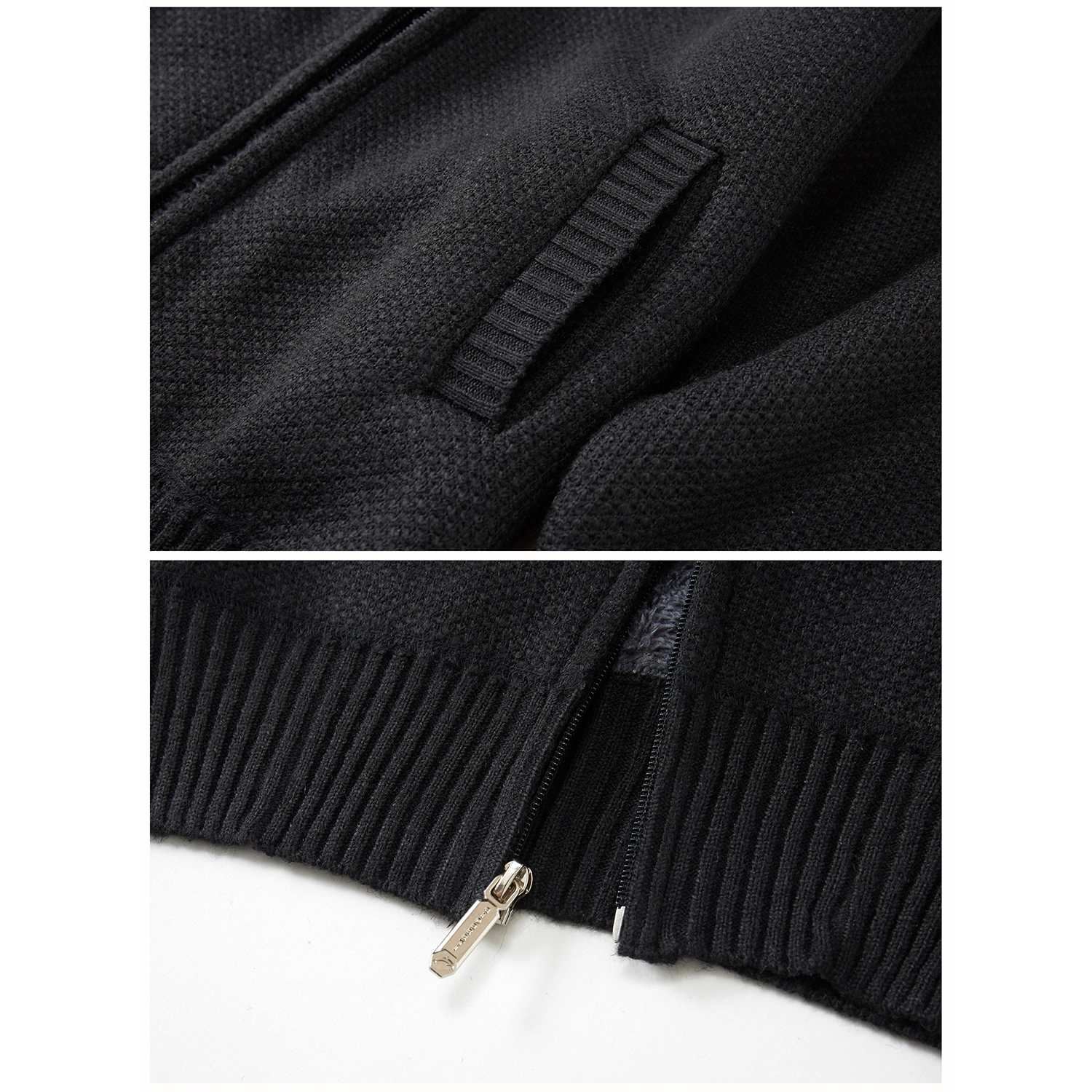 Gioberti Boy's Full Zip Knitted Cardigan Sweater with Hoody and Sherpa Lining