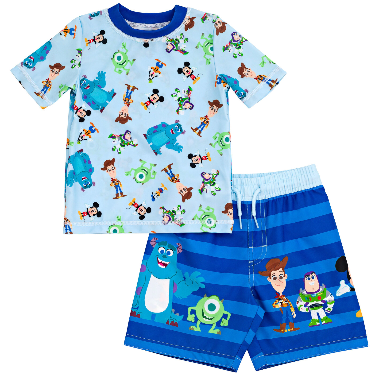 Disney Boys' 2-Piece Rash Guard and Swim Trunks Set