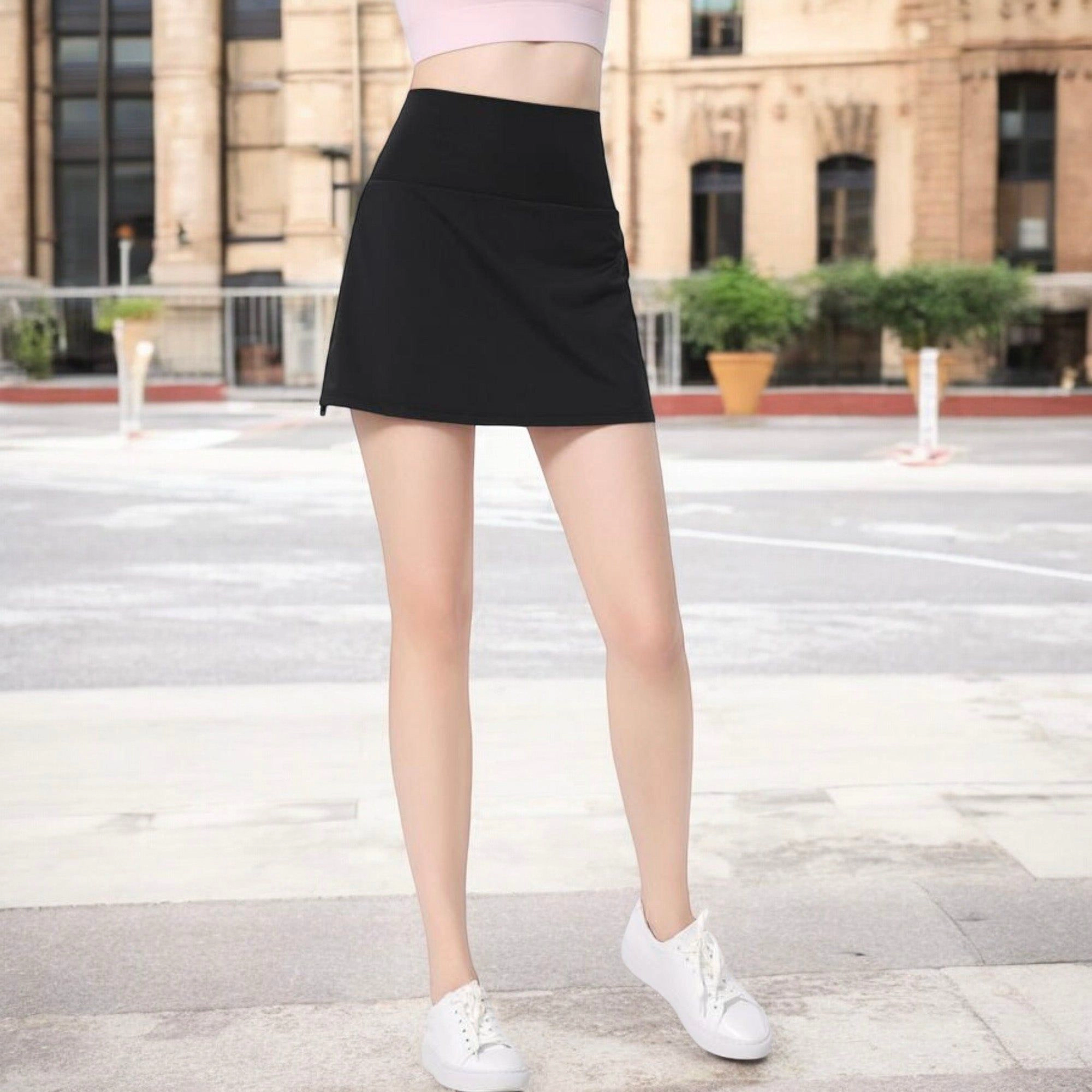 Anna-Kaci Women's High-Waist Athletic Skort with Side Drawstring and Back Pocket
