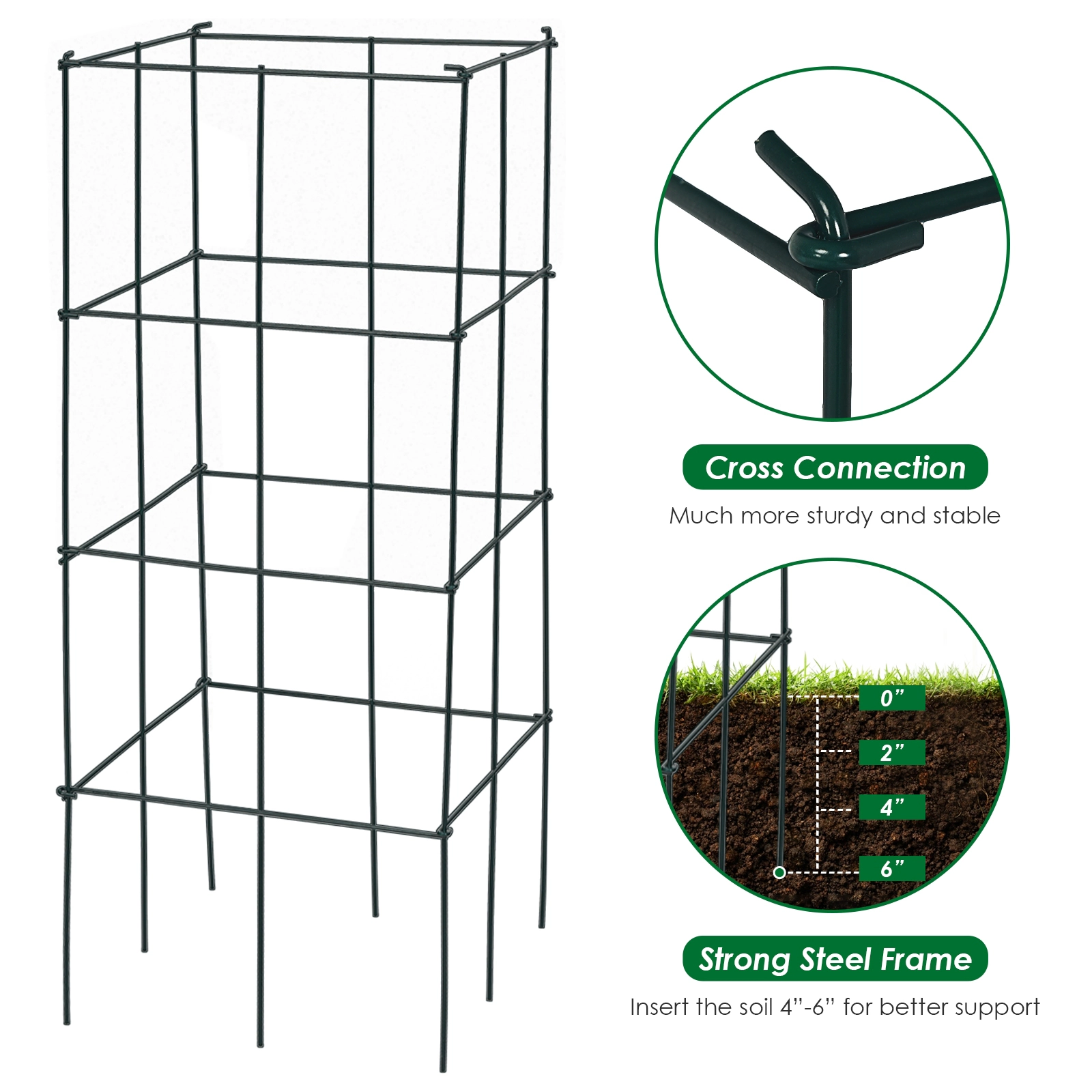 LJG 4 Pack Garden Trellis for Climbing Plants for Flower Vegetable