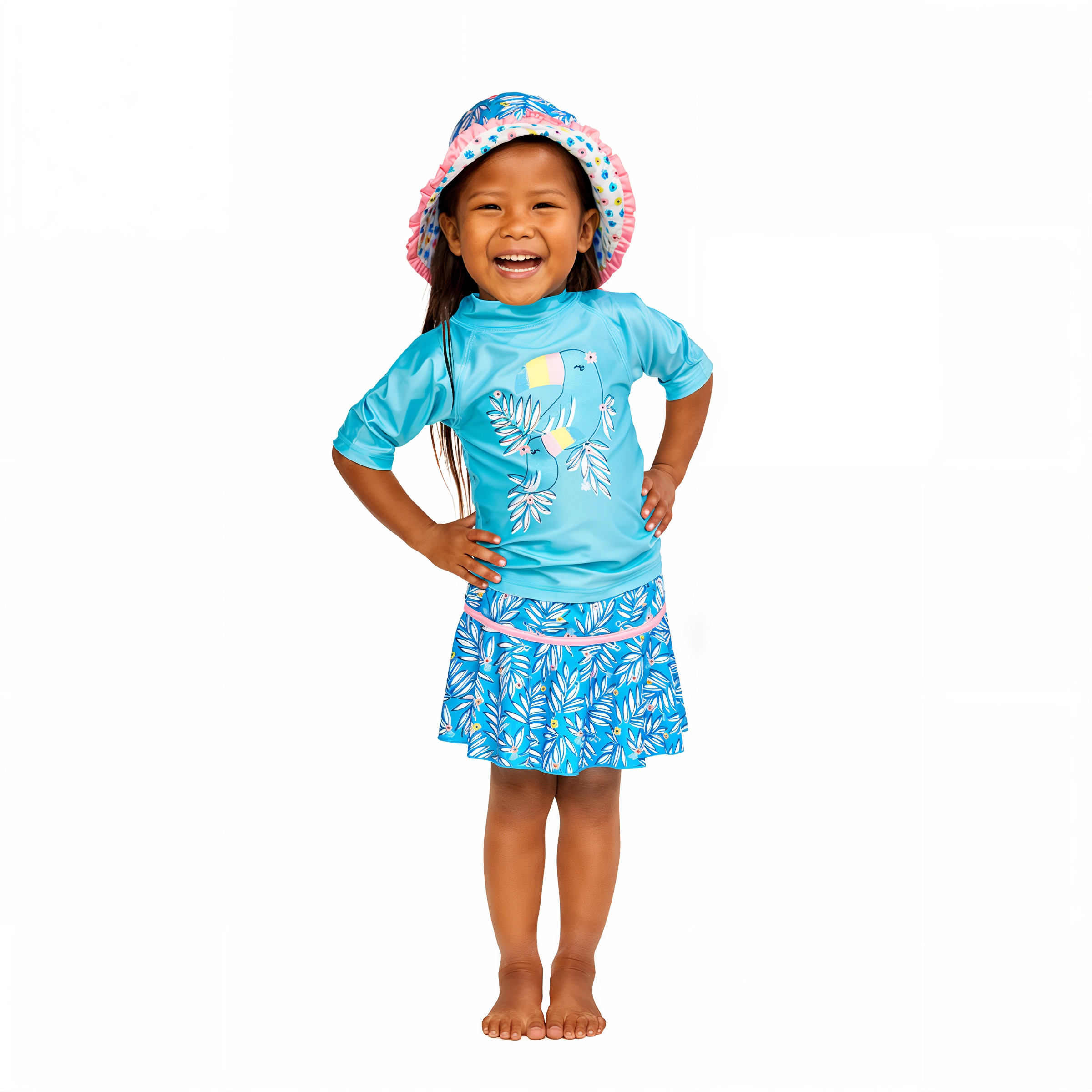 UV Skinz Girl's 3PC Sun & Swim Set