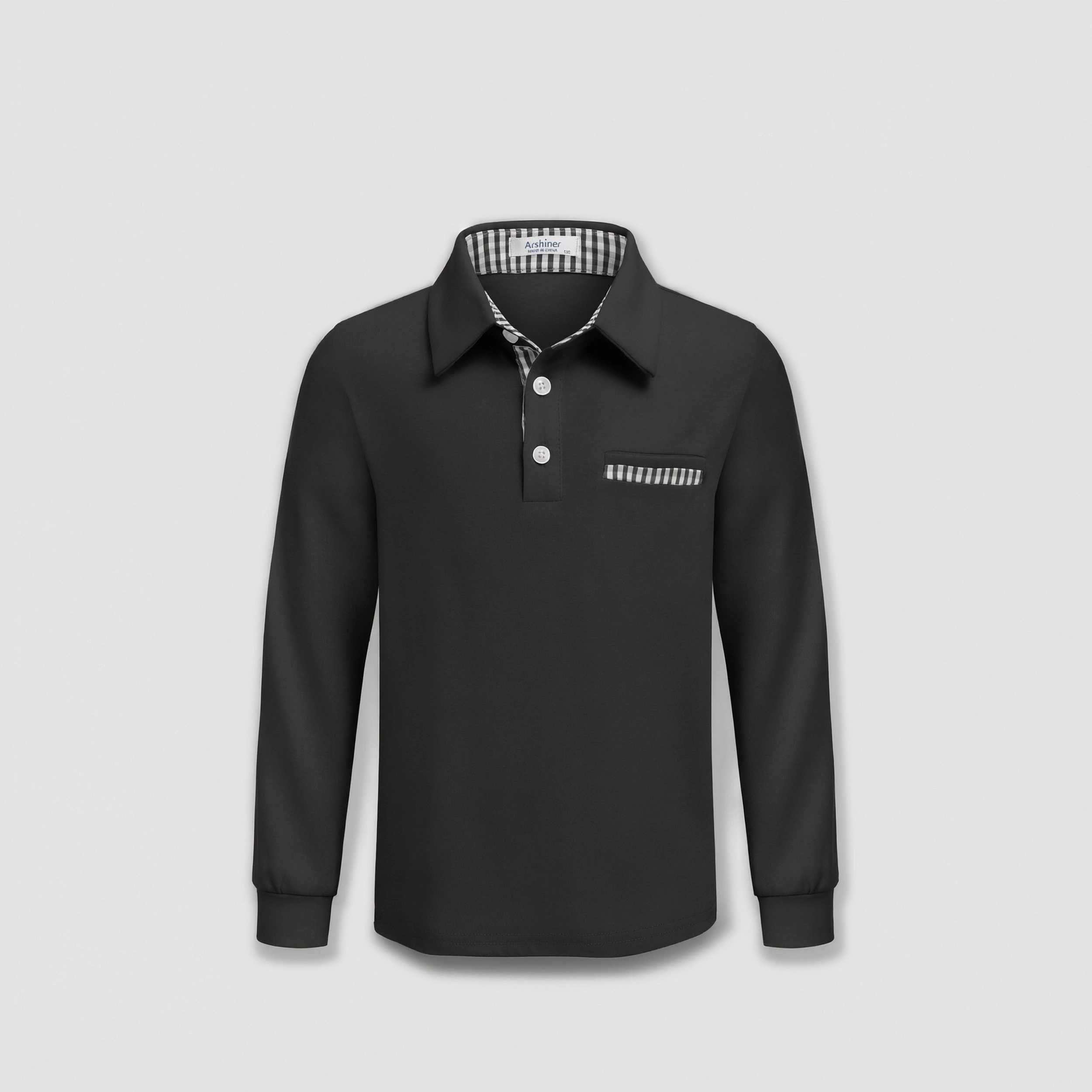 Arshiner Boys Long Sleeve Trim Polo Shirt School Uniform