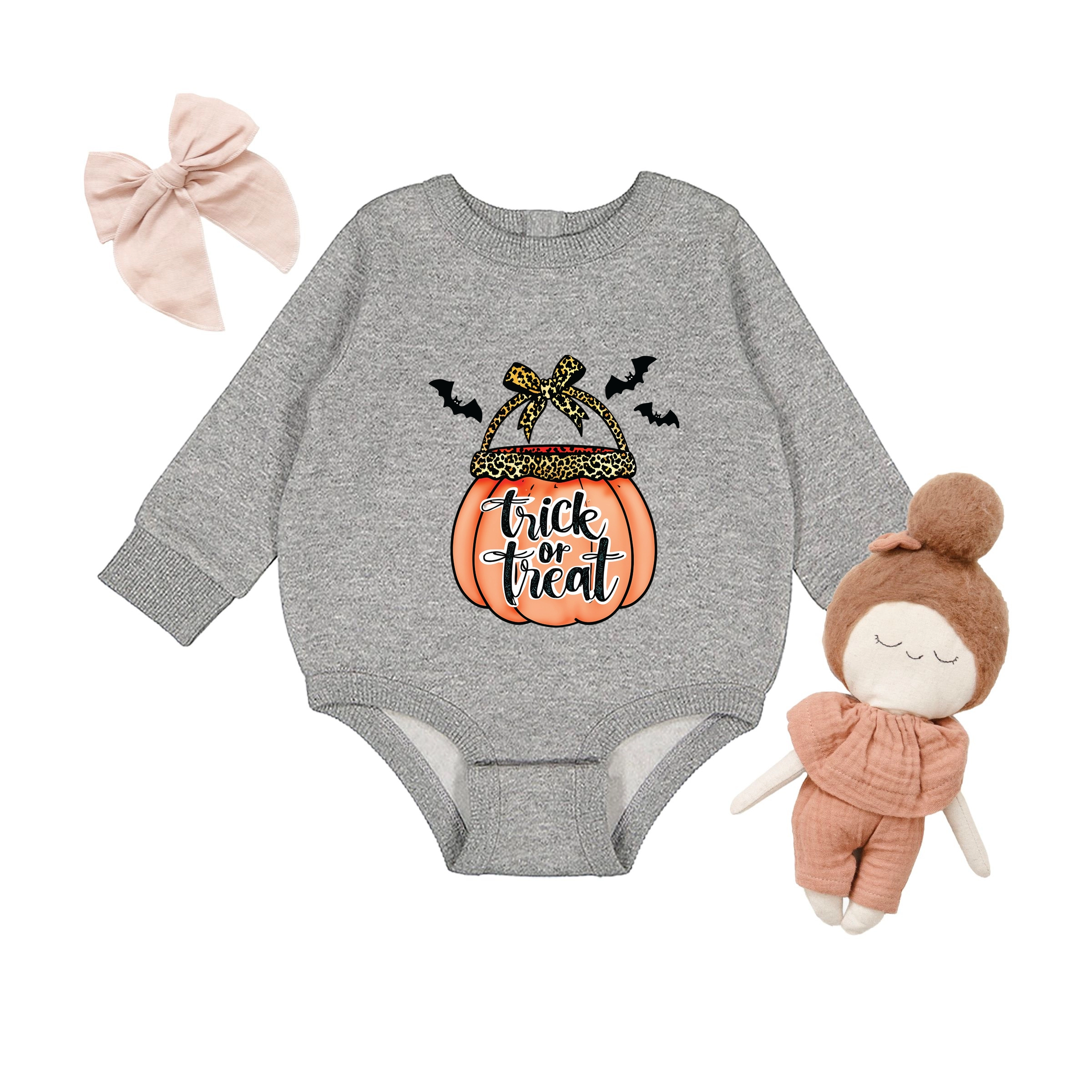 The Juniper Shop - Infant Fleece BodySuit Trick or Treat Pumpkin