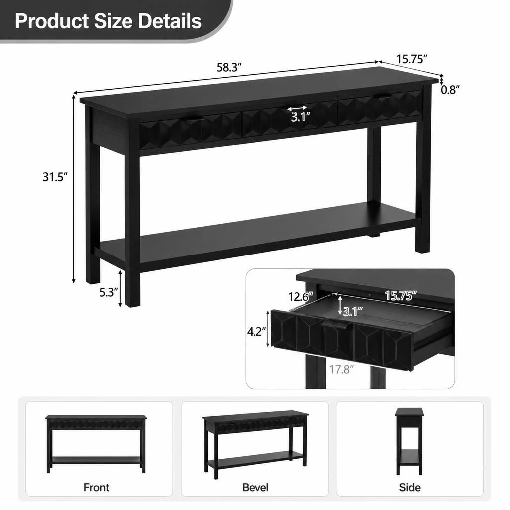 GOODSILO Long Narrow Entryway Console Table Modern Side