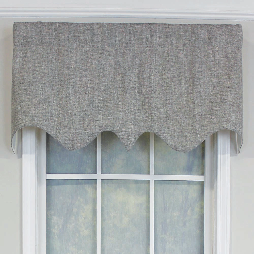 RLF Home R-Crosby Essential Solid Color Fabric Printed Regal Valance 3" Rod Pocket 50" x 17" Ash Gray