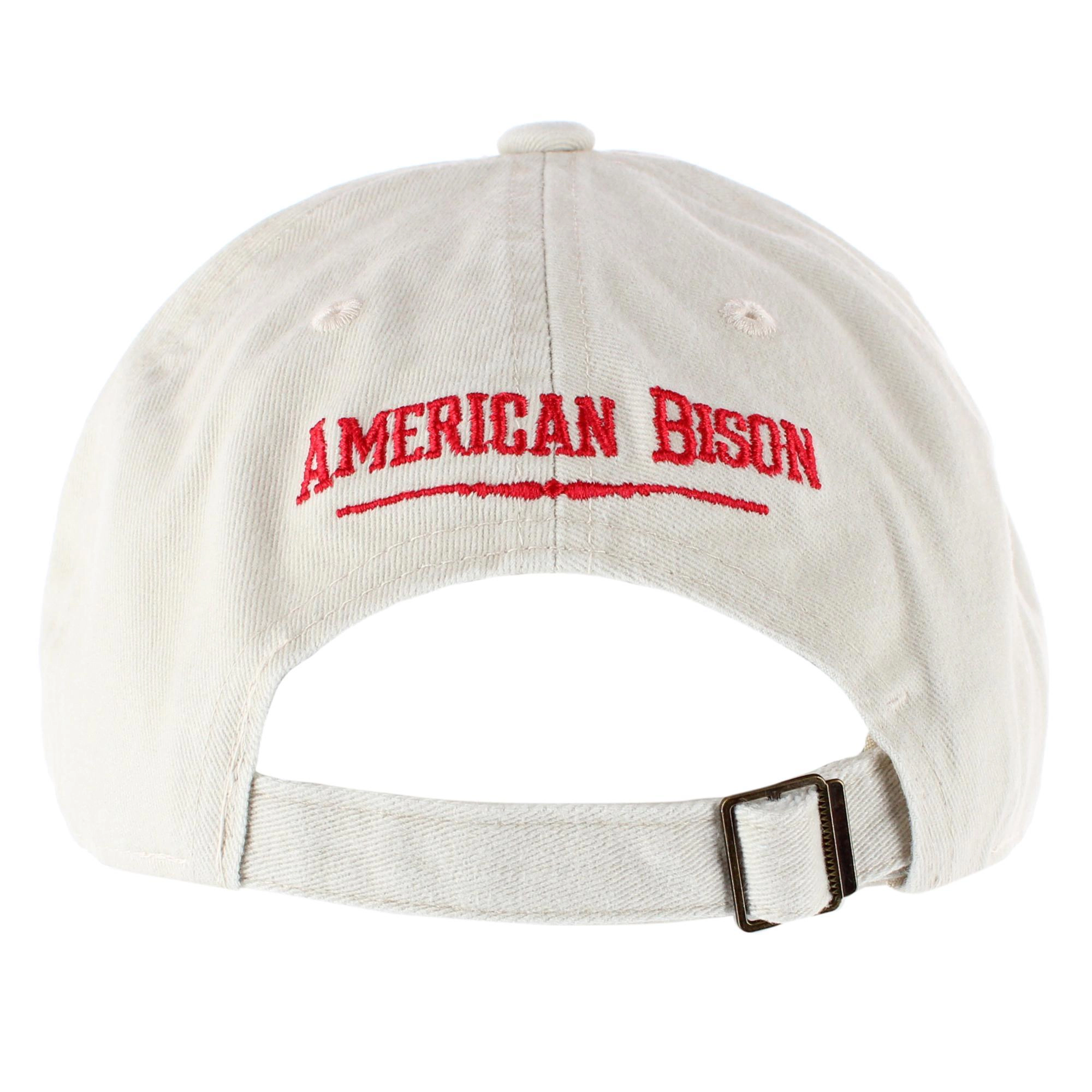 CTM Men's American Bison Patriotic Flag Baseball Cap