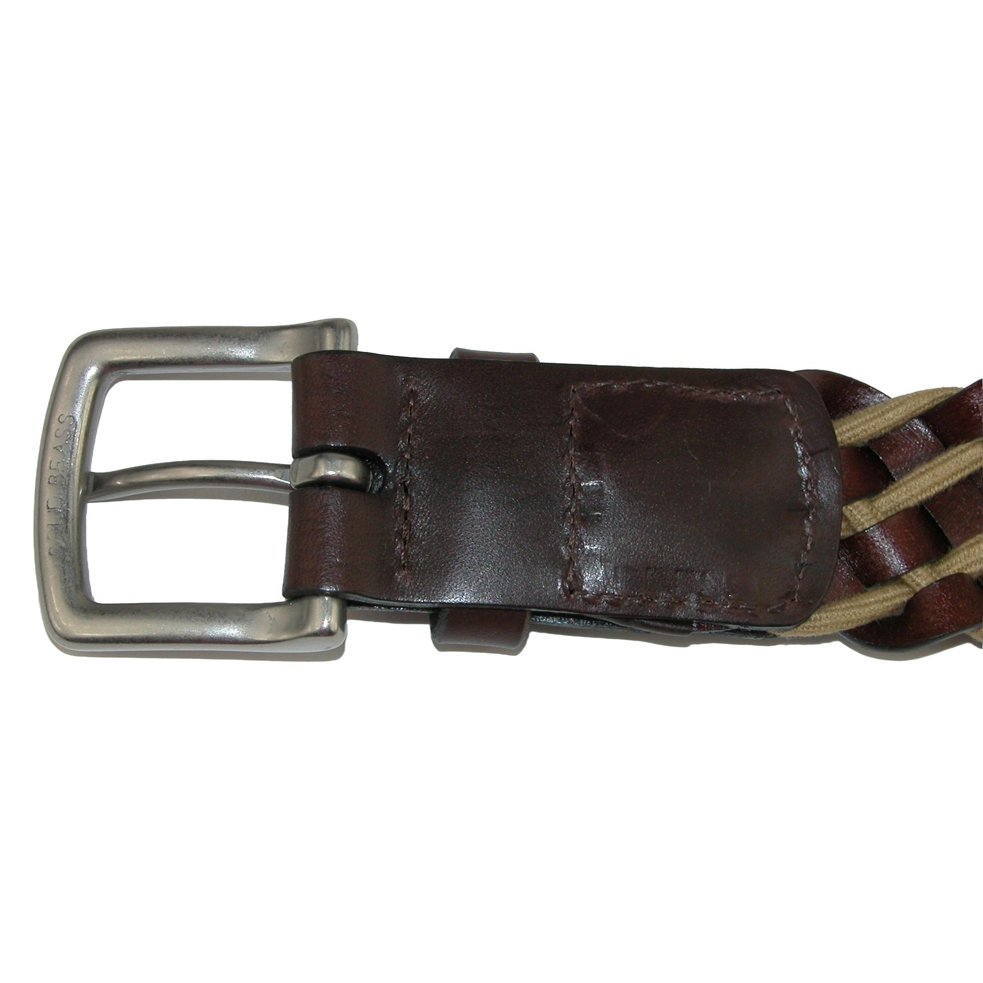 CrookhornDavis Men's Como Leather and Cotton Cord Braided Belt