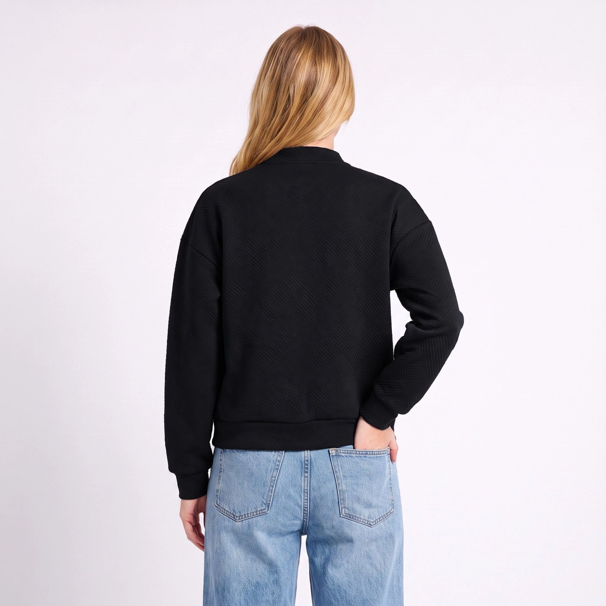 Anna-Kaci Women's Textured Knit Zip Front Jacket