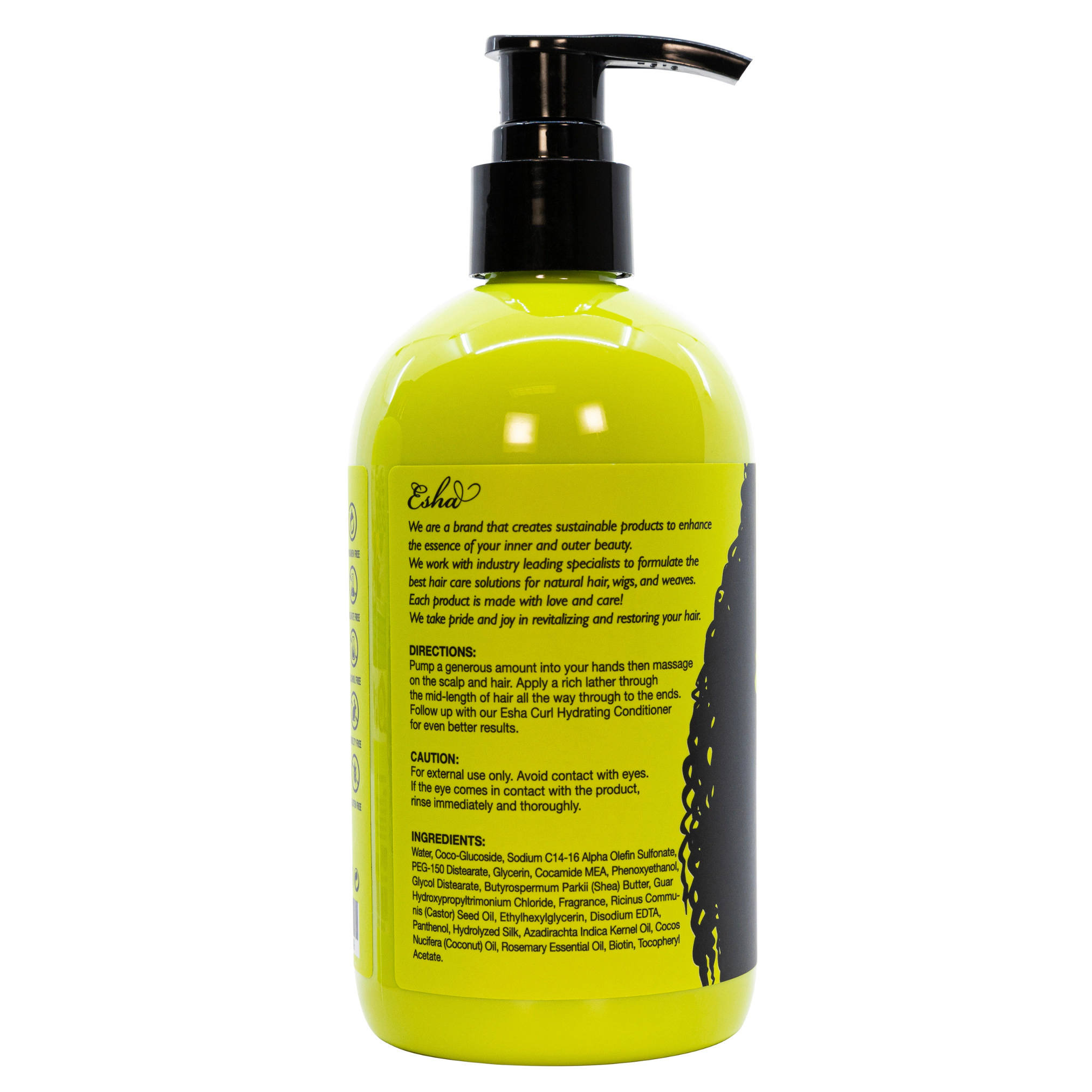 Esha Unisex Coconut, Plant Protein & Biotin Shampoo for Curly Hair Natural Curl Hydrating Shampoo