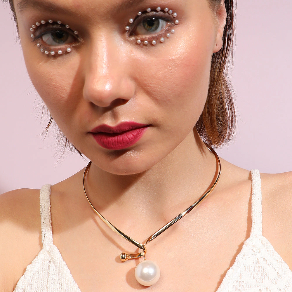 SOHI Women's Pellet Lariat Necklace