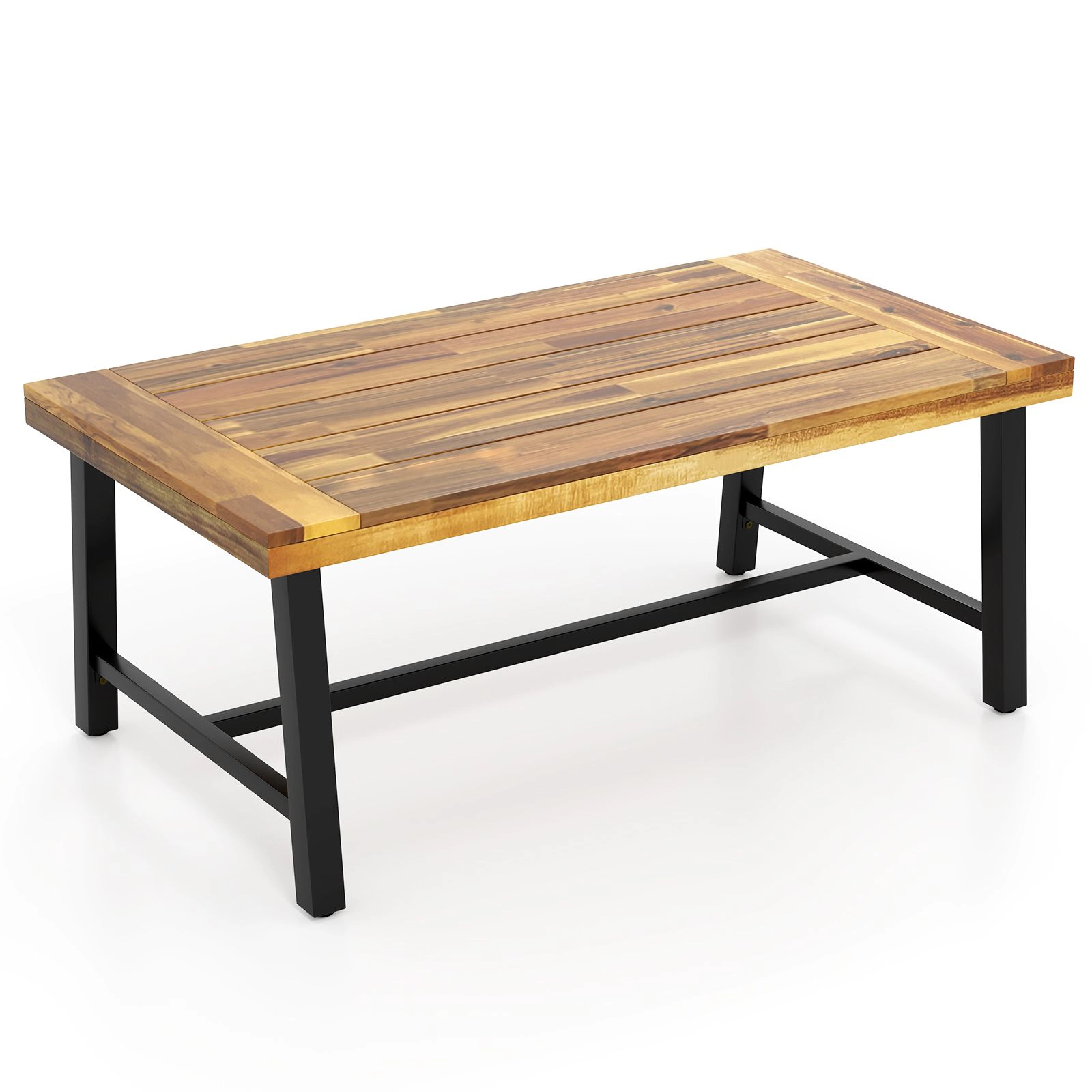 SlickBlue Modern Industrial Style Outdoor Center Table with Metal Frame