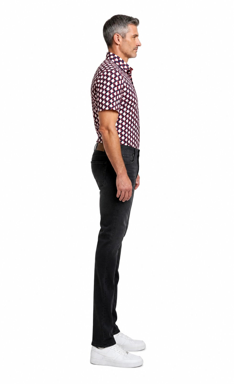 Elie Balleh Slim Fit Mens Geometric Print Short Sleeve Shirt