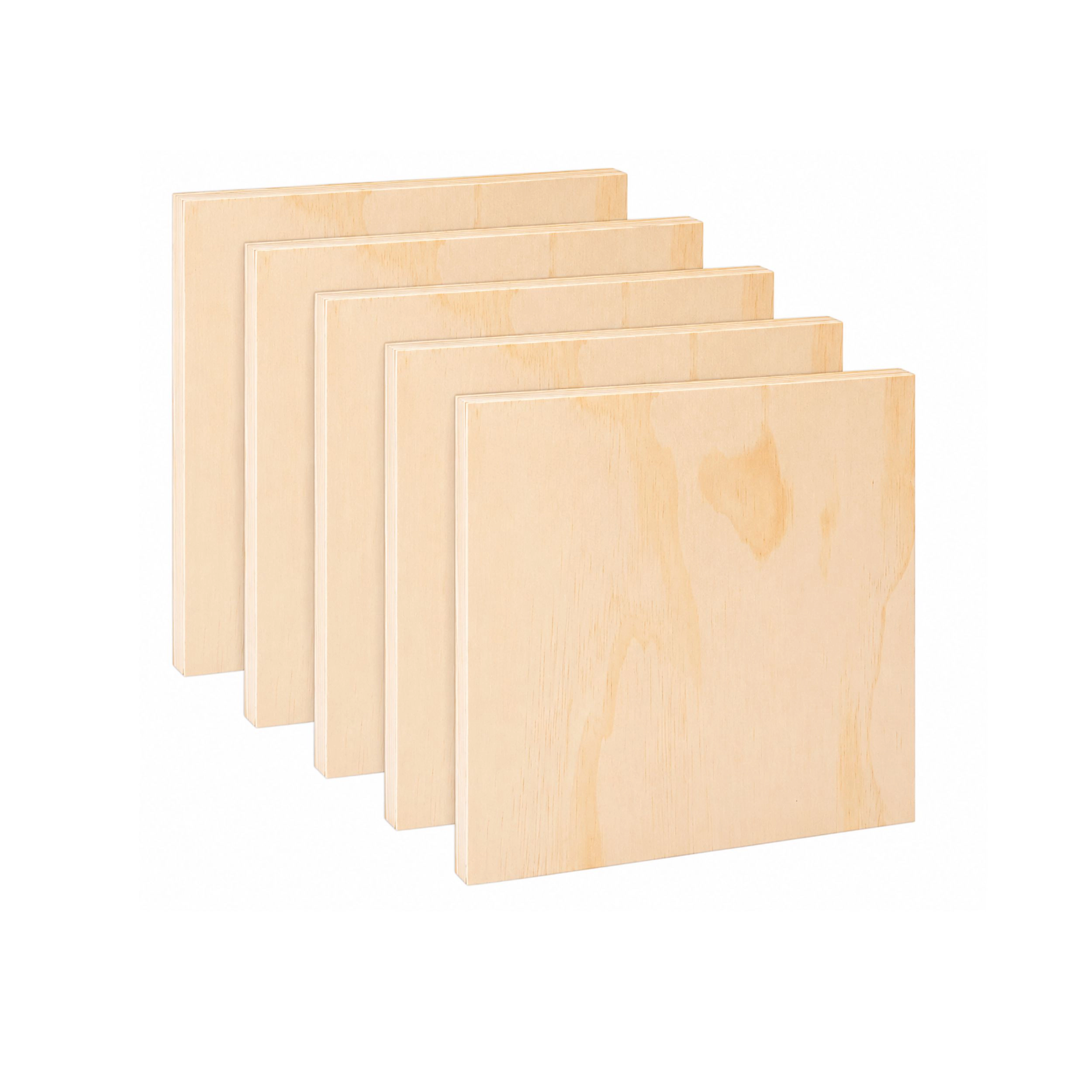 Stock Preferred Pack of 6 Unfinished Wood Panels for Painting Crafts and Home Decor