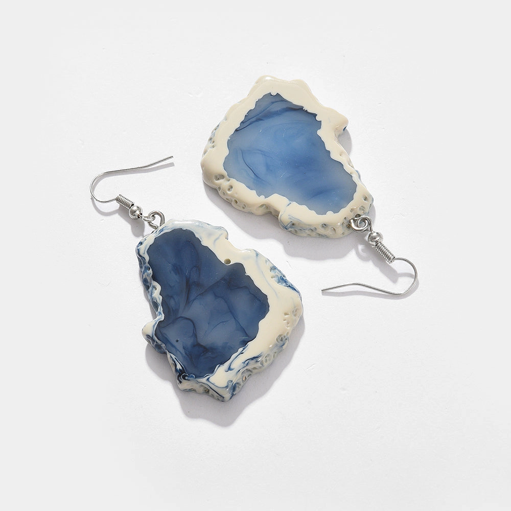SOHI Women's Blue Abstract Drop Earrings