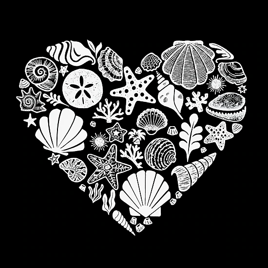 LA Pop Art Women's Word Art T-Shirt - Sea Shells