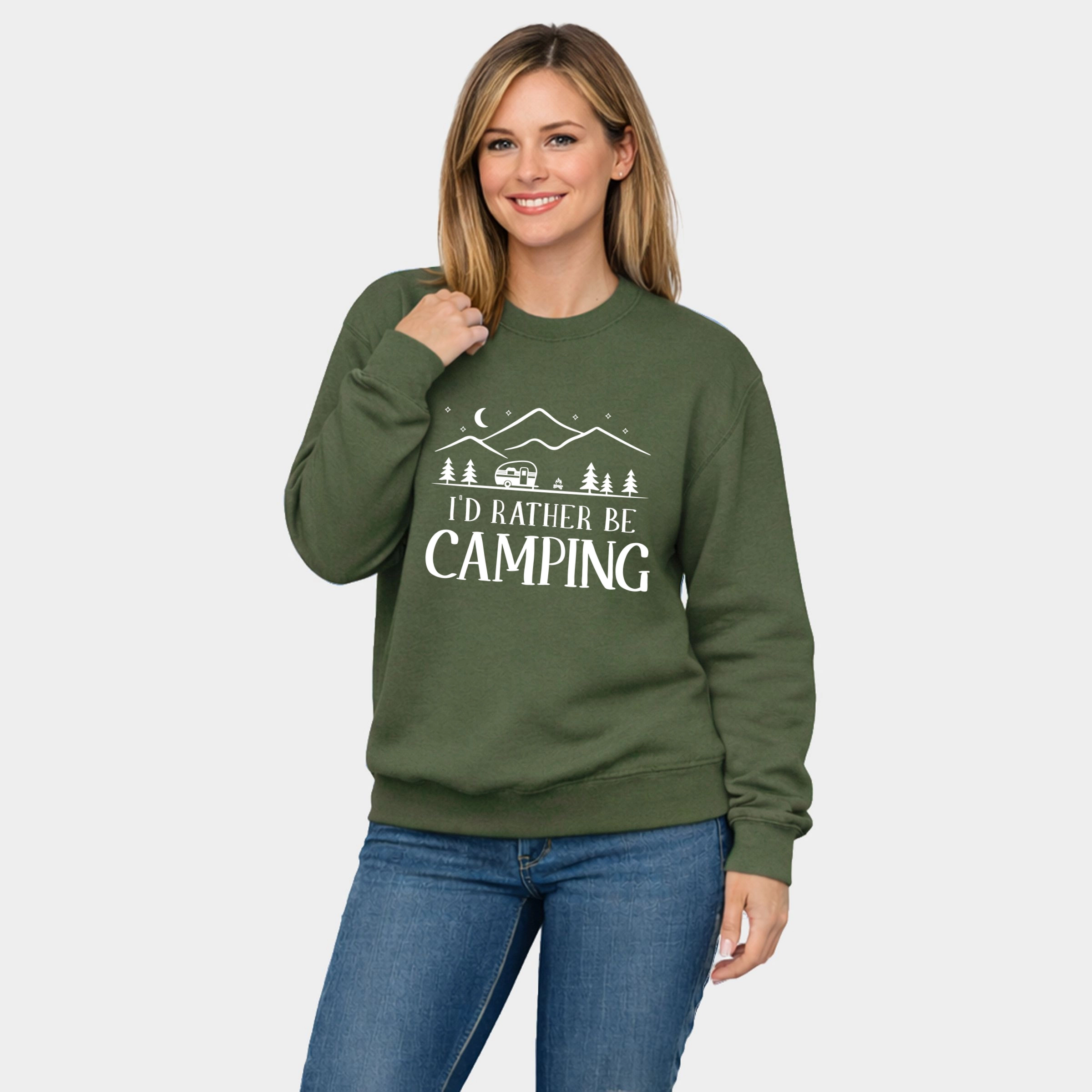 Simply Sage Market - Rather Be Camping Camper  Women's Graphic Sweatshirt