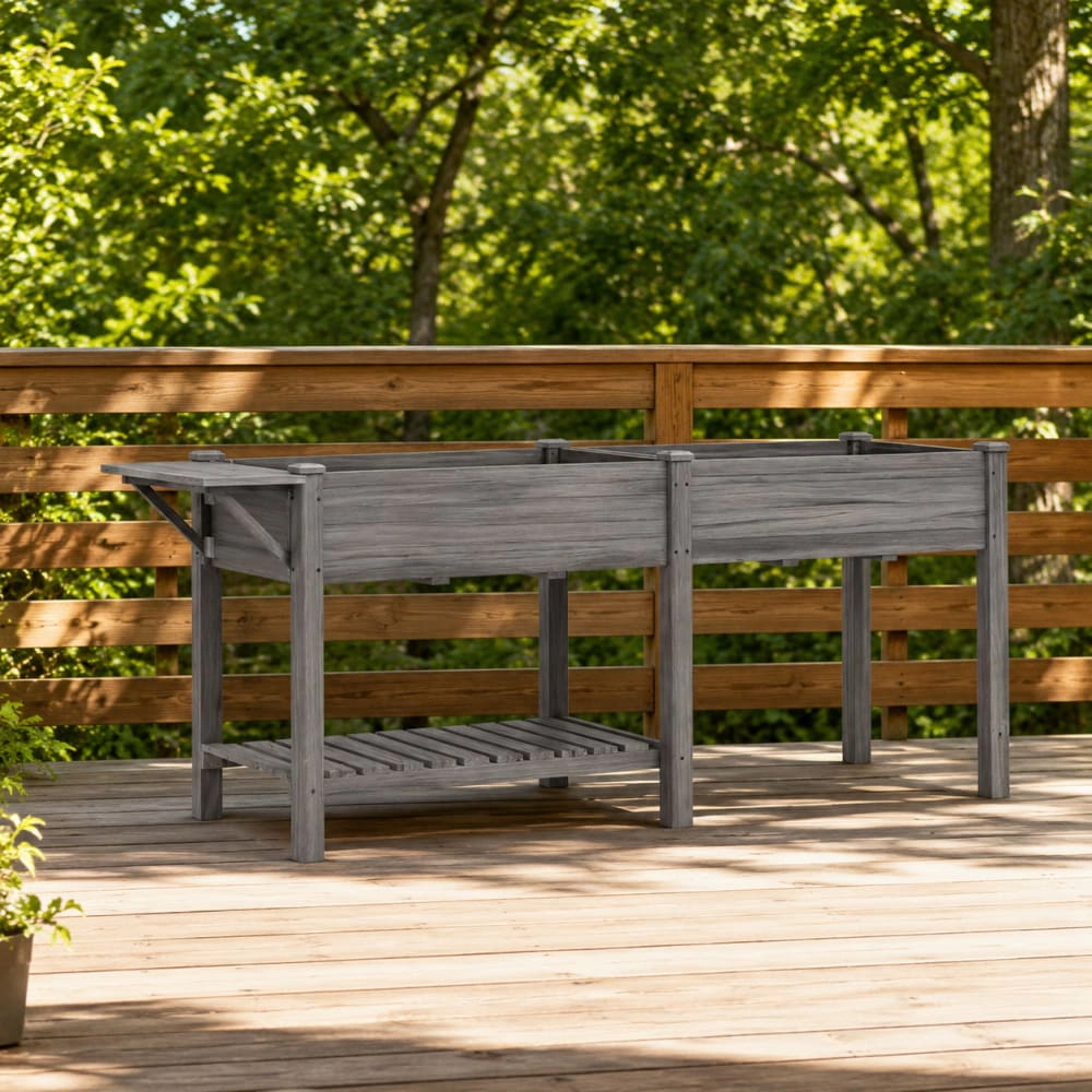 WOW PIONEER Long Rectangular Wooden Planter Box