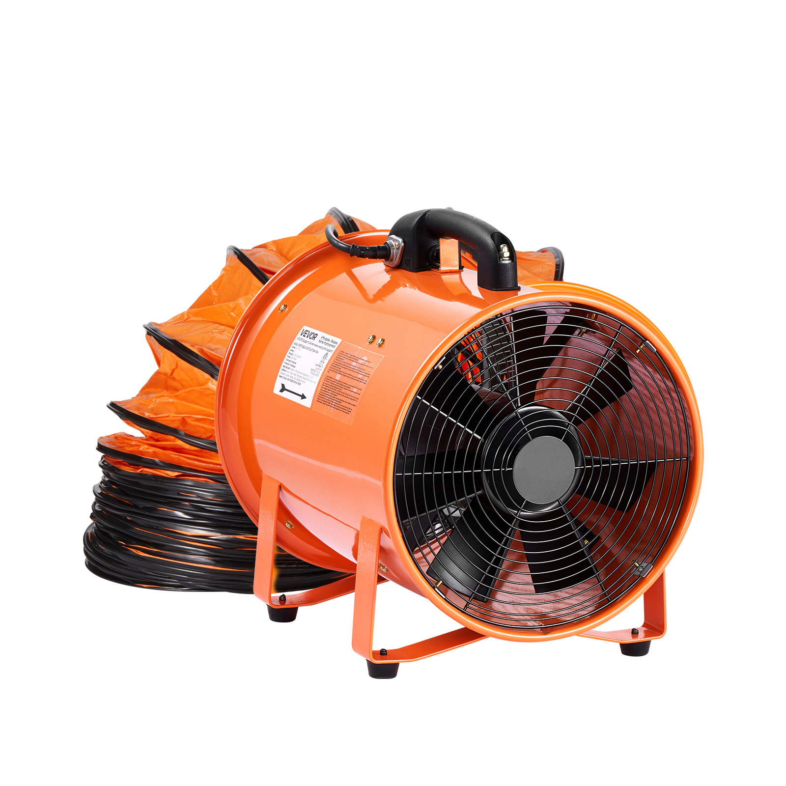 HONGGE Portable Ventilator Heavy Duty Cylinder Fan with Duct Hose Strong Shop Exhaust Blower Industrial Utility Blower