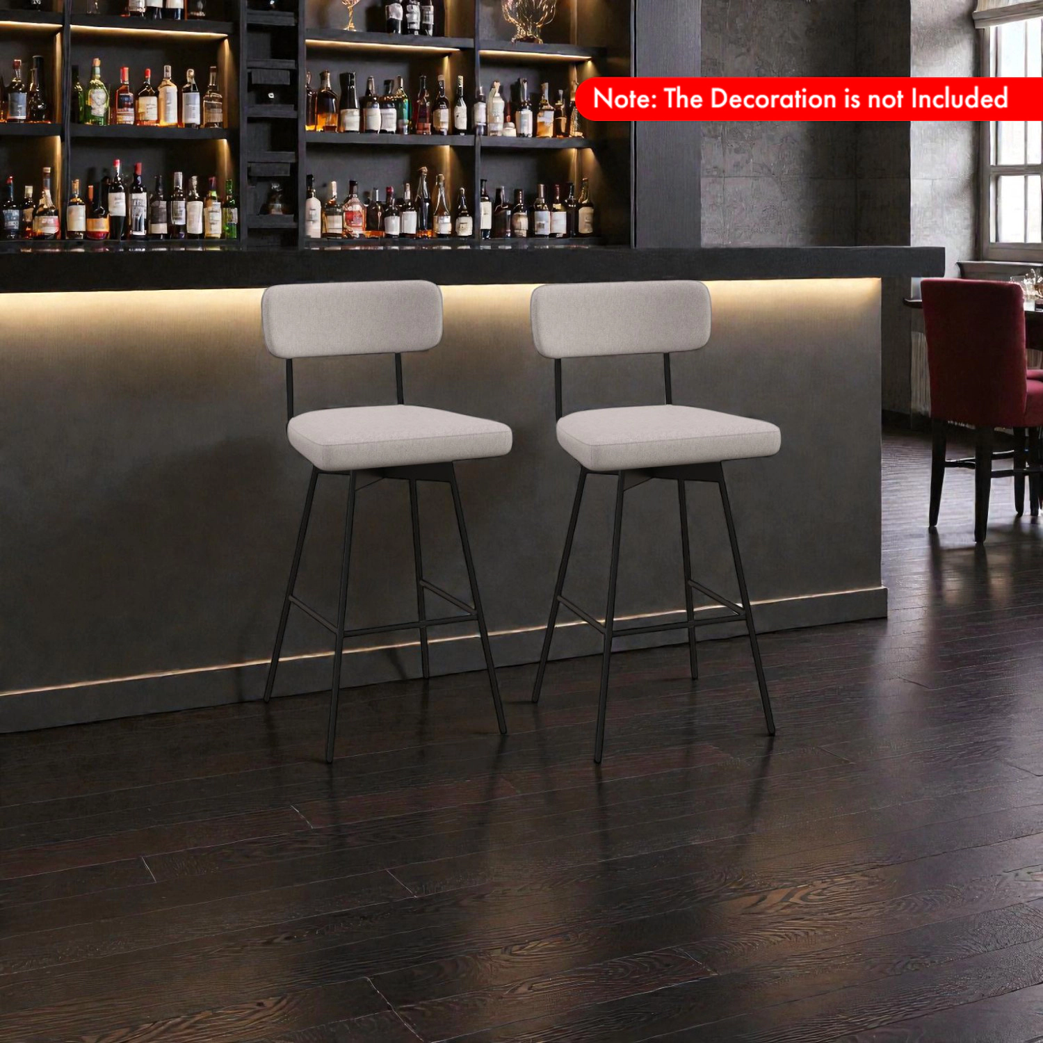 Hivvago Set of 2 Swivel Bar Stools 29" Counter Height with Upholstered Seating