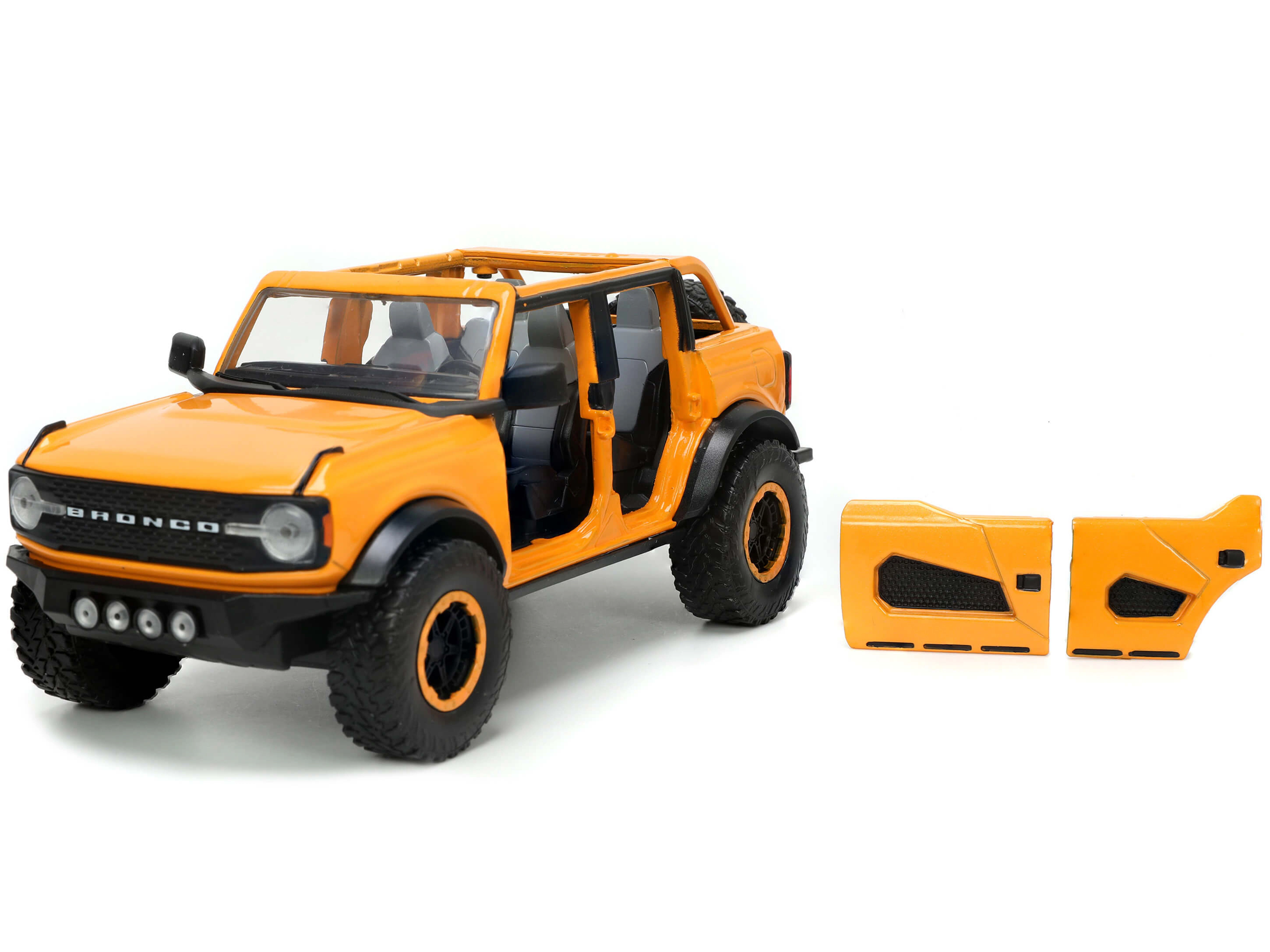Jada 2021 Ford Bronco Orange Metallic with Extra Wheels "Just Trucks" Series 1/24 Diecast Model Car by Jada