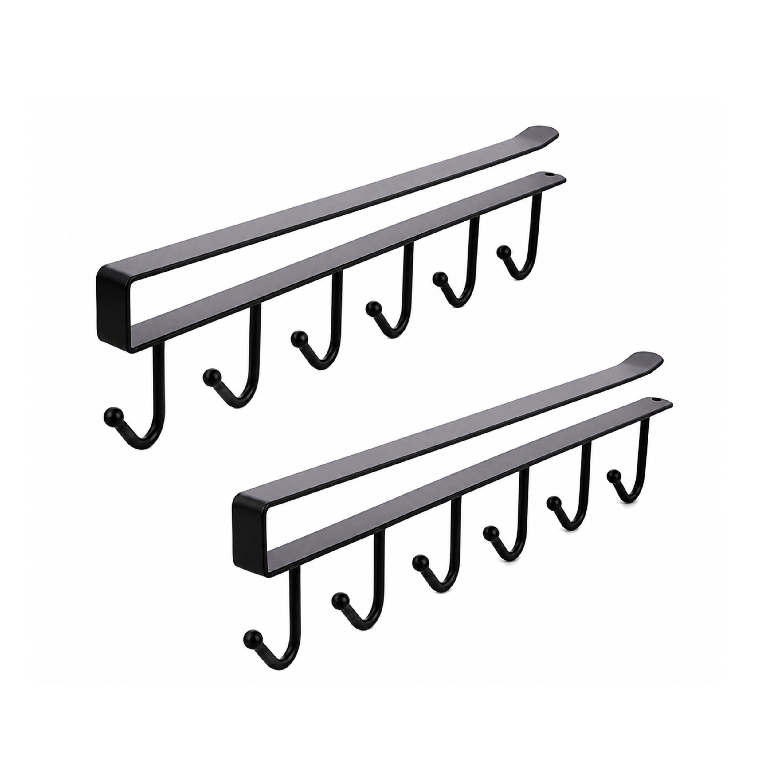 Stock Preferred Pack of 2 Under Cabinet Mug Hooks Adhesive Coffee Cup Holder Rack for Kitchen Storage