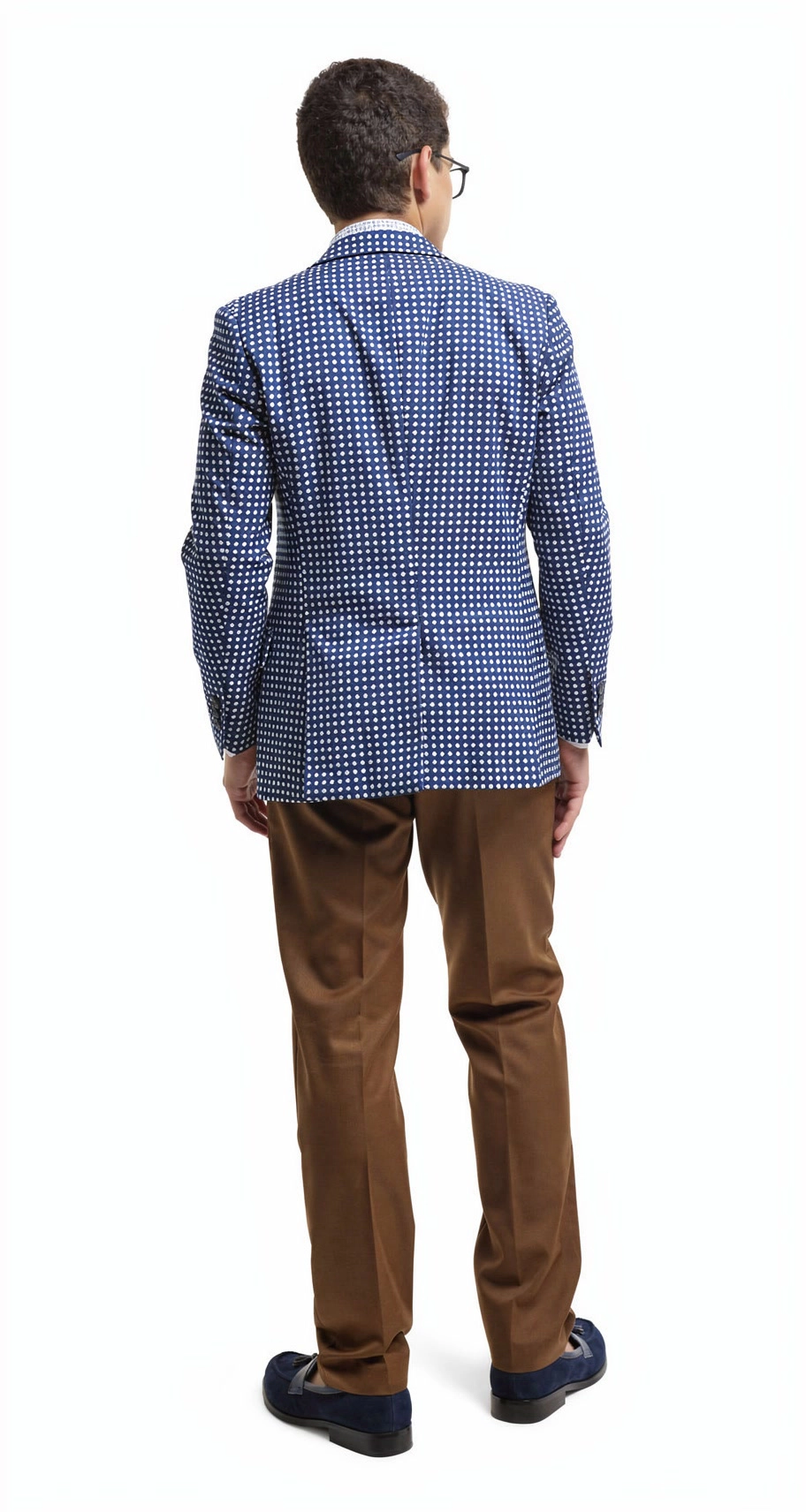 Elie Balleh Boys Slim Fit Checked Blazer