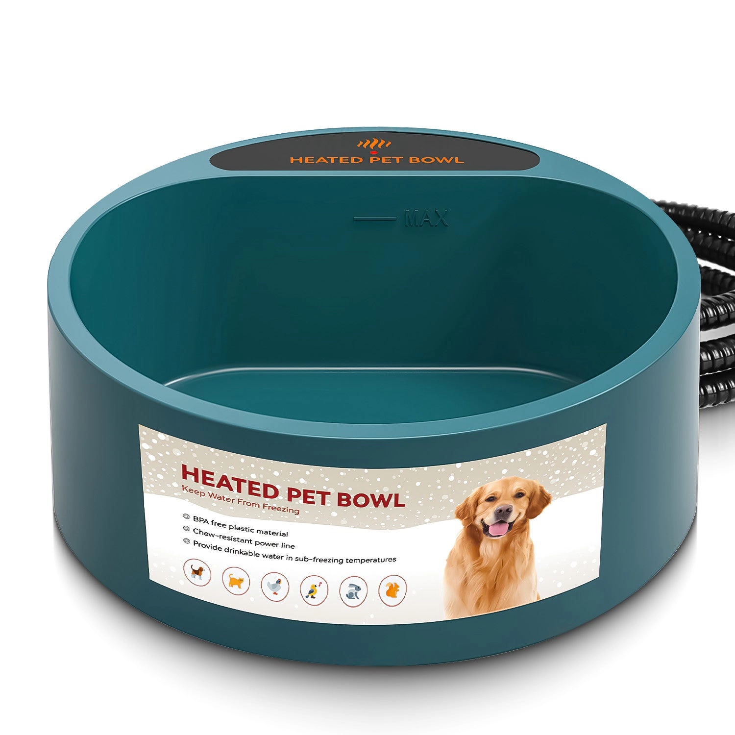 GBruno Thermostat Heated Pet Water Bowl