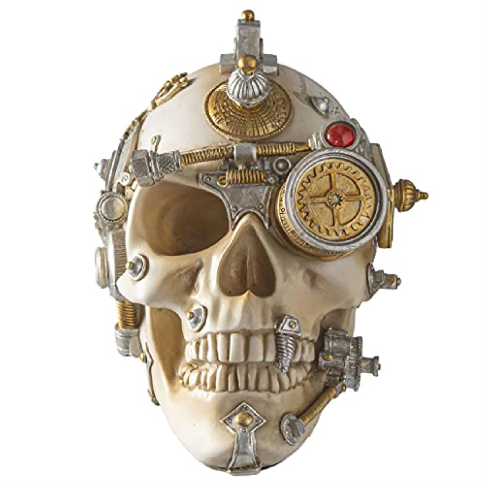 Pacific Giftware Erasmus Darwin's Steampunk Cerebrum Human Skull Figurine 8.9 x 6.1 inch