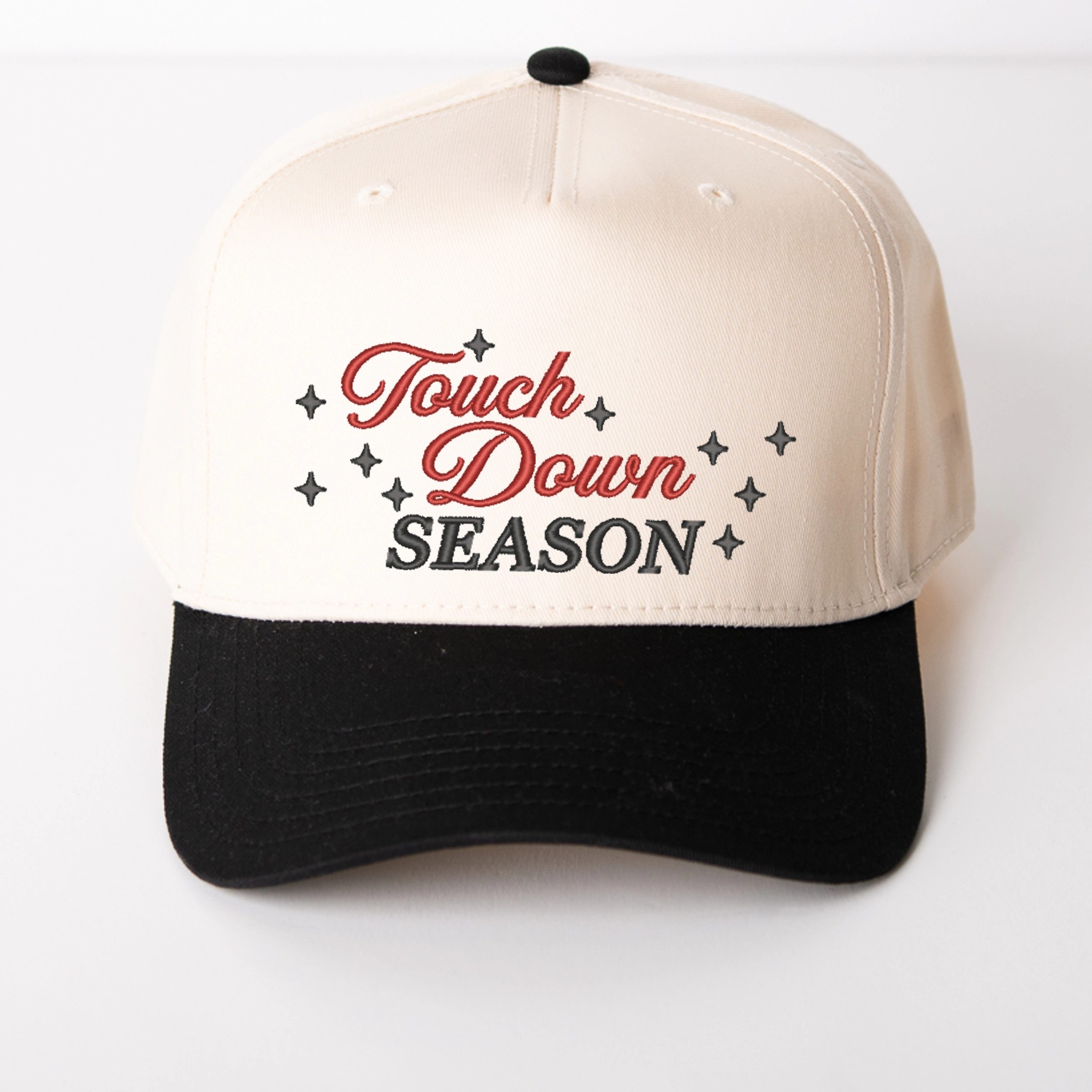 Simply Sage Market - Women's Canvas Trucker Hat Embroidered Touch Down Season Stars