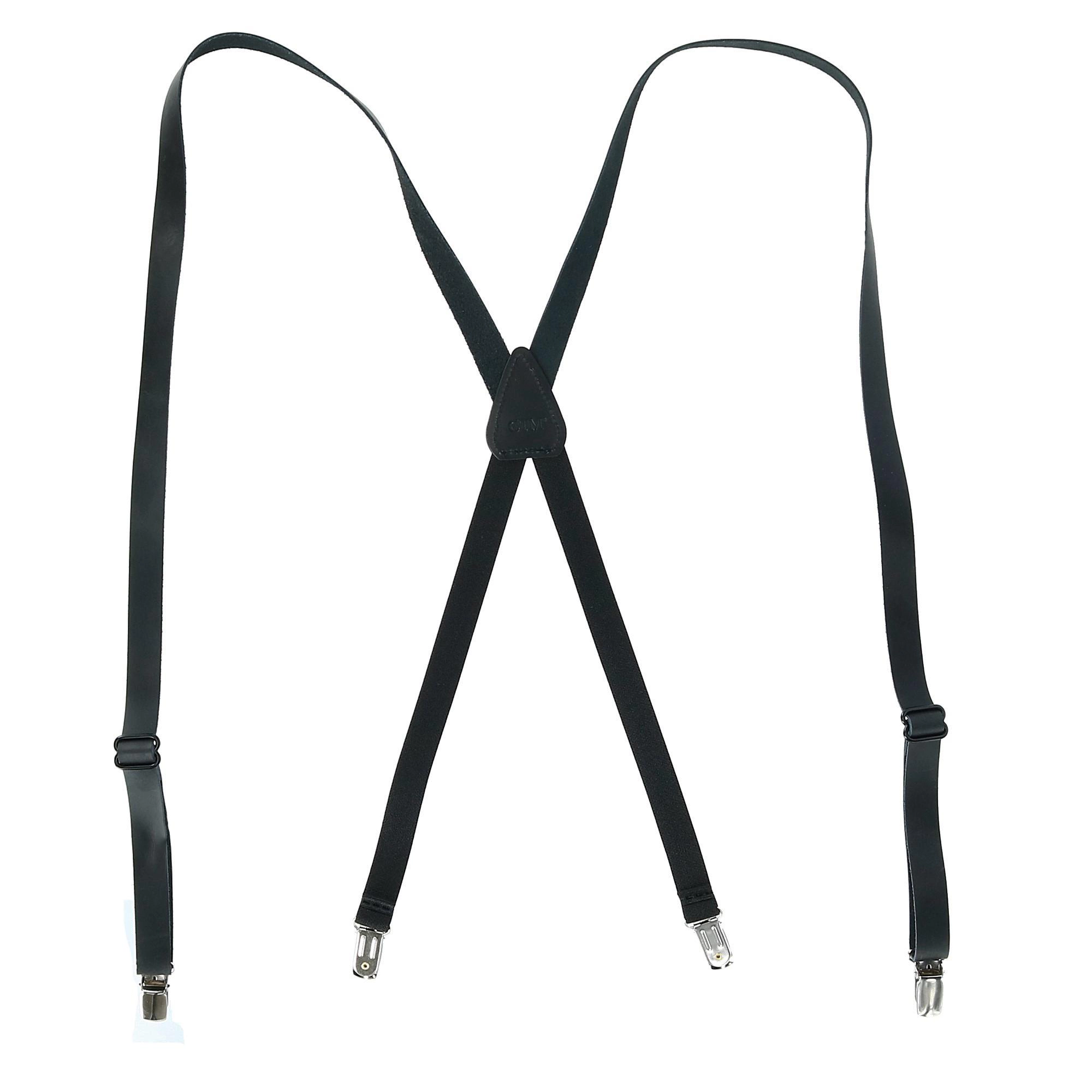 CTM Coated Leather Clip-End 3/4 Inch Suspenders