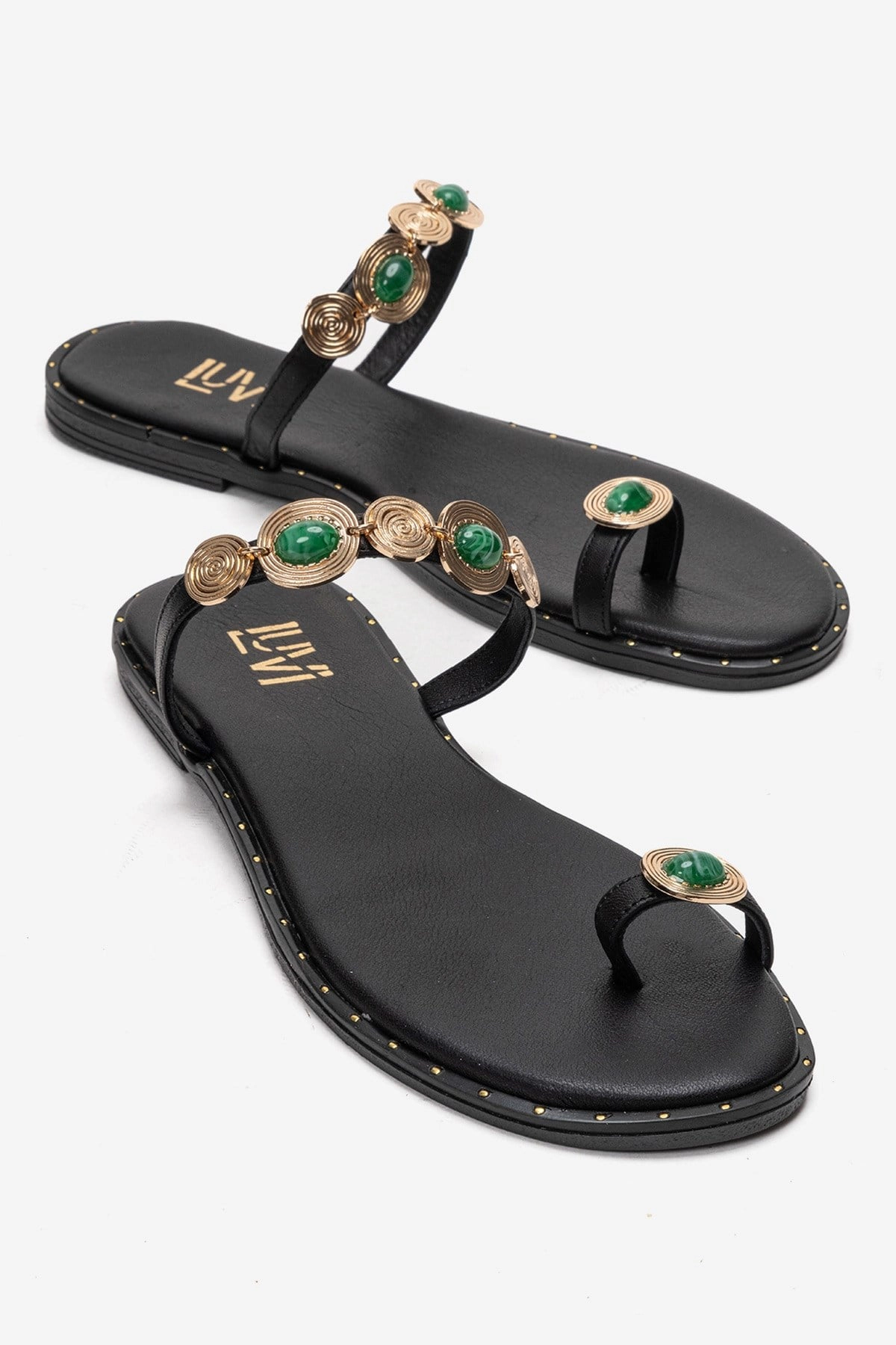 Forever & Always Womens Martinez Leather Thong Sandals