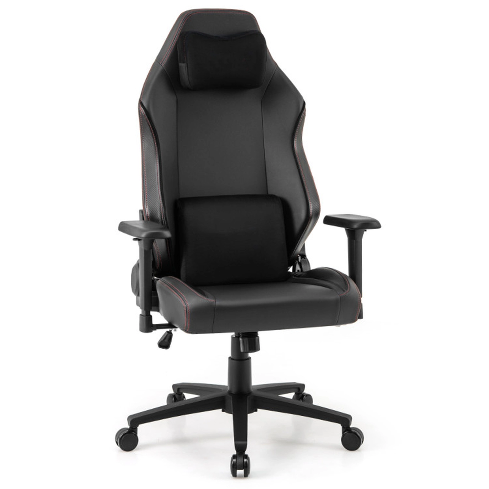 SUGIFT Black Ergonomic Reclining Gaming Office Chair with Magnetic Headrest