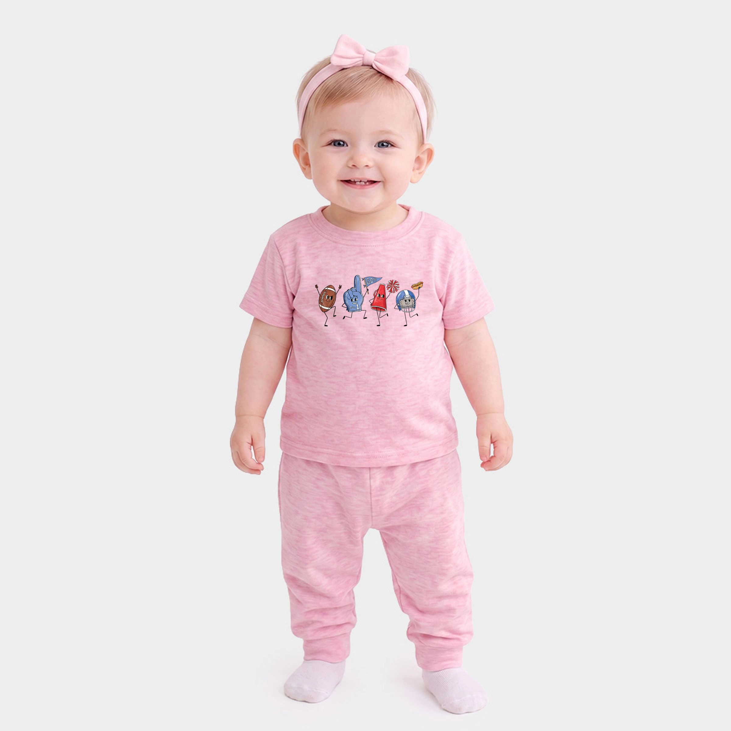 The Juniper Shop - Infant Jogger Pant Crew Set Football Stick Figures