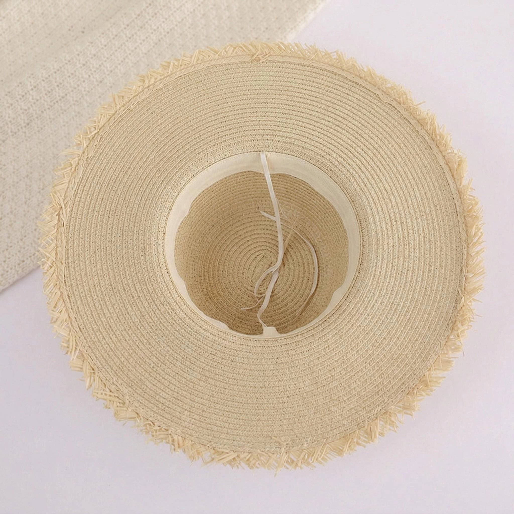 Anna-Kaci Womens Wide Brim Straw Sun Hat with Lace Tie Breathable Summer Beach Floppy